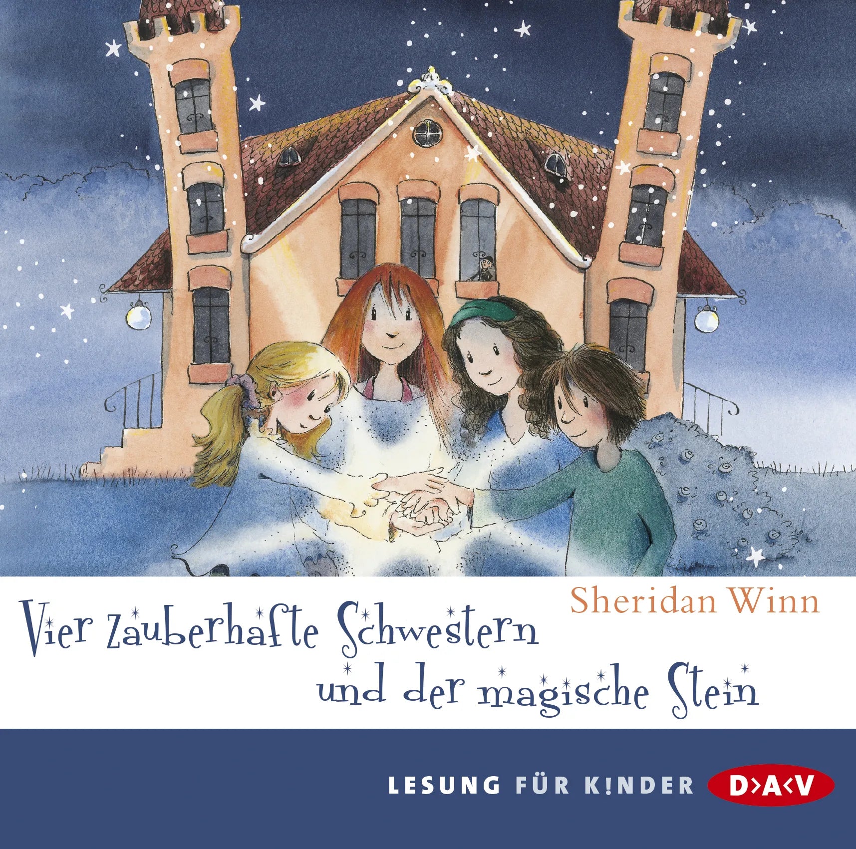 Buchcover von 'Vier zauberhafte Schwestern und der magische Stein' - Hörbuch (CD) von Sheridan Winn