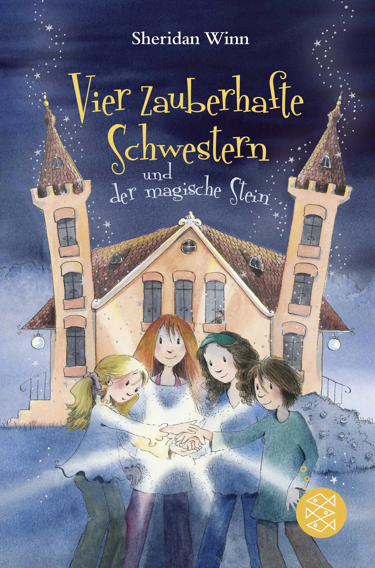 Buchcover von 'Vier zauberhafte Schwestern und der magische Stein' - Taschenbuch von Sheridan Winn