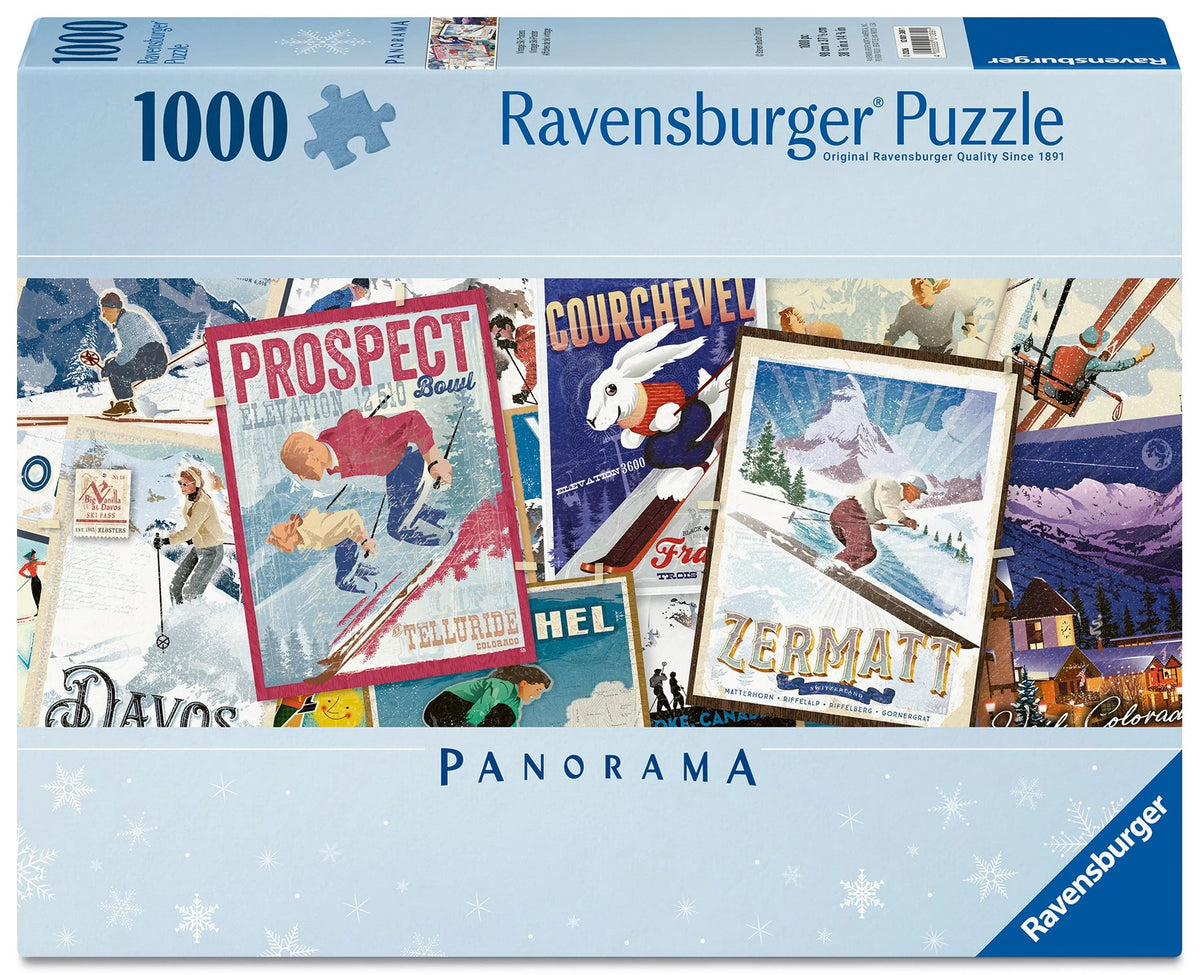 Puzzle: Erwachsenenpuzzle 1000 Teile - Vintage Ski-Poster