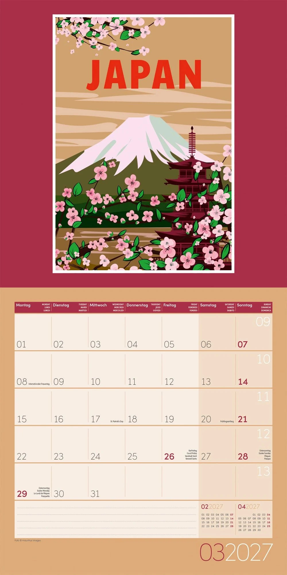 Vintage Voyage Kalender 2027 - 30x30 - Art12 – Ansicht