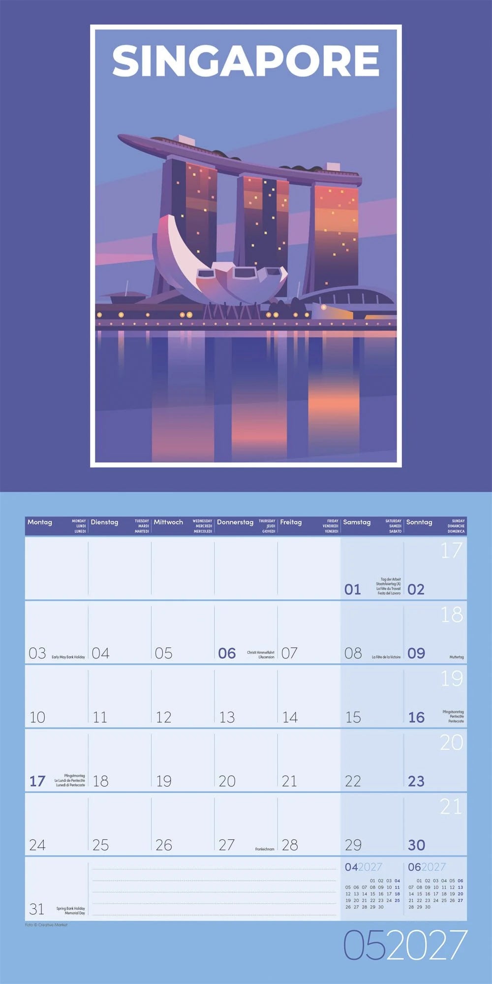 Vintage Voyage Kalender 2027 - 30x30 - Art12 – Ansicht