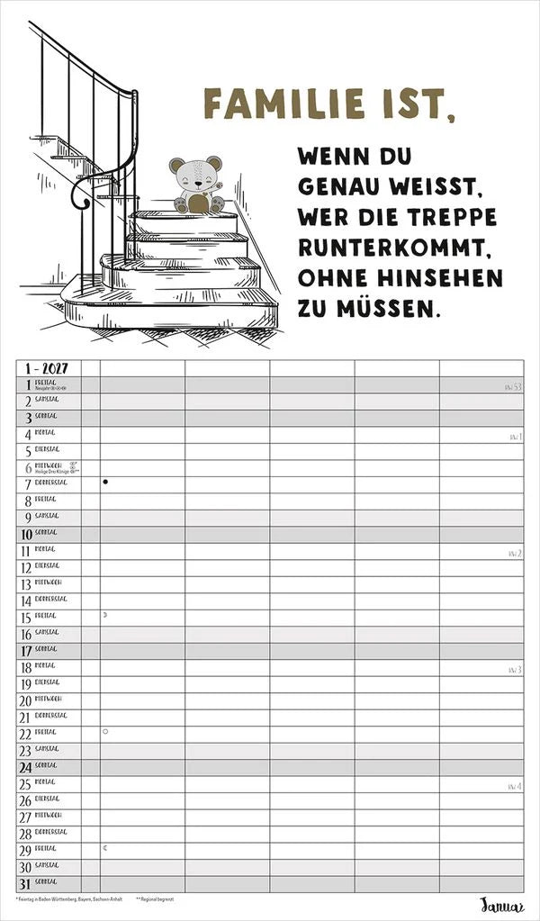 Visual Words Familienplaner 2027 – Ansicht