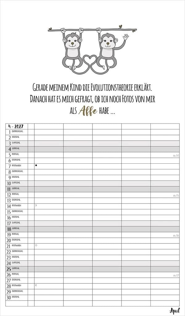 Visual Words Familienplaner 2027 – Ansicht