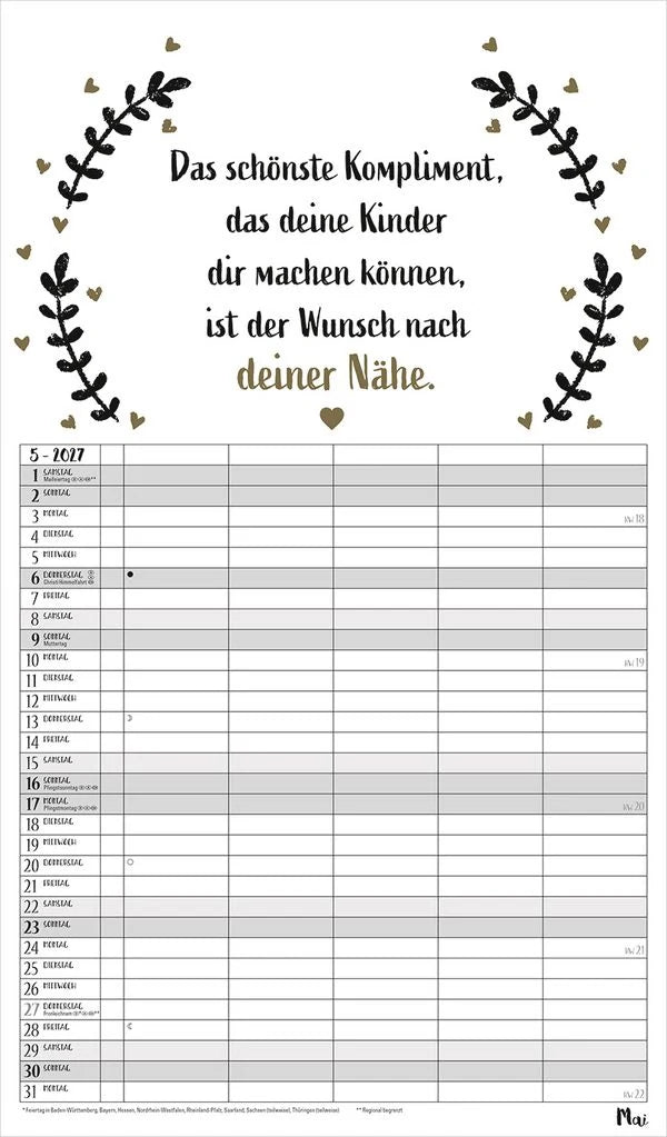 Visual Words Familienplaner 2027 – Ansicht