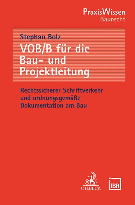 Buchcover von 'VOB/B für die Bau- und Projektleitung' - Taschenbuch von Stephan Bolz