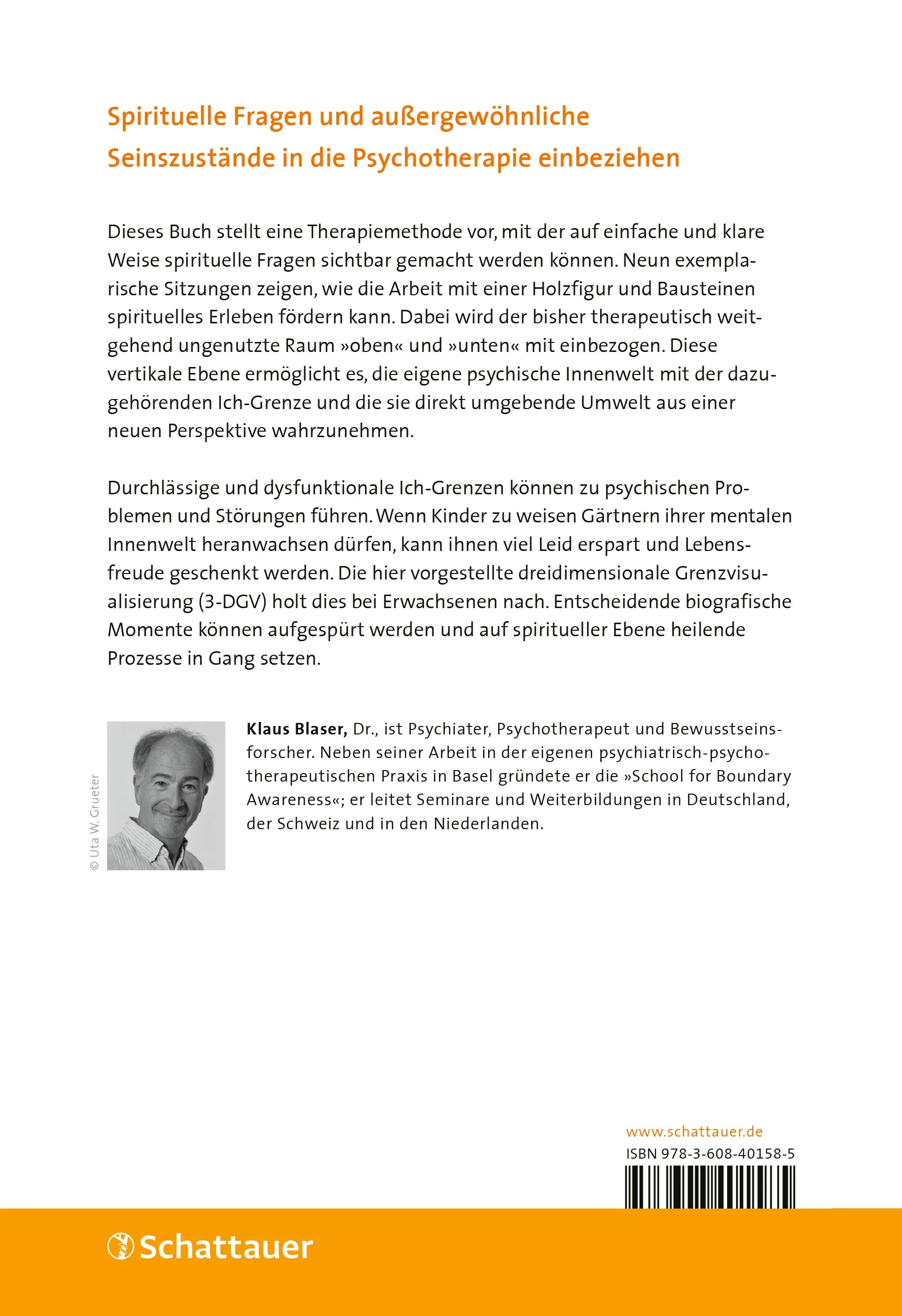 Buchrückseite von 'Vom Loslassen und Aufsteigen' mit Klappentext - Gebundene Ausgabe