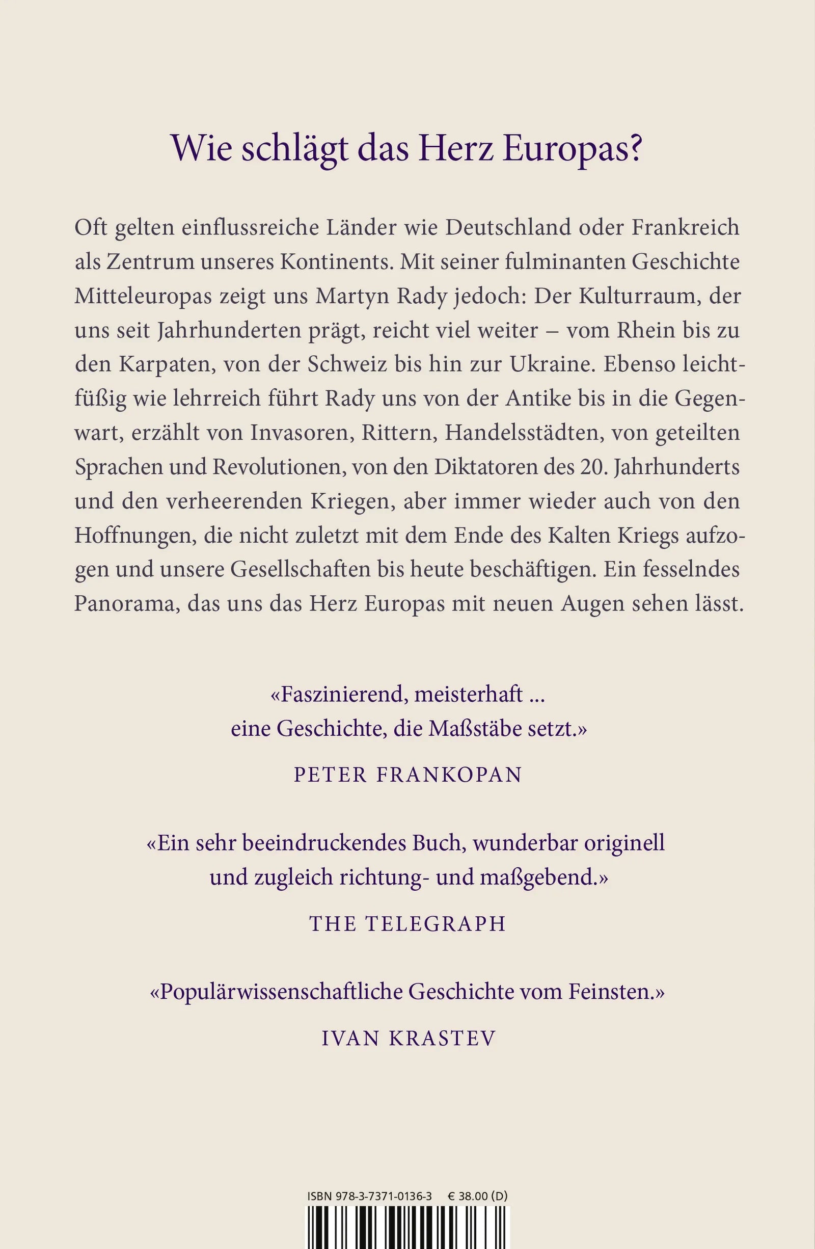 Buchrückseite von 'Vom Rhein bis zu den Karpaten' mit Klappentext - Gebundene Ausgabe