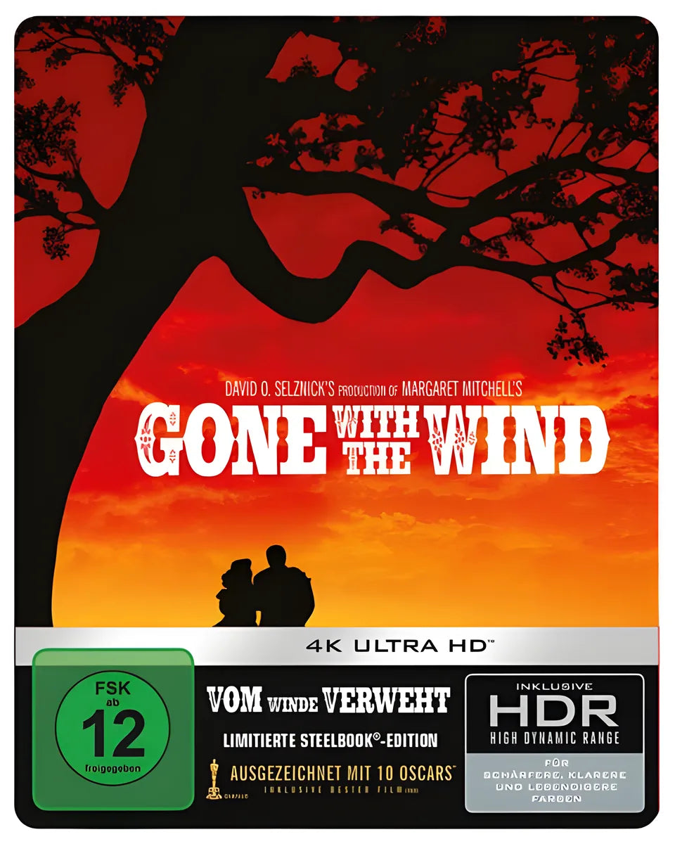 4K UHD Blu-ray-Cover: Vom Winde verweht (Steelbook s Bonus). Regie: Victor Fleming