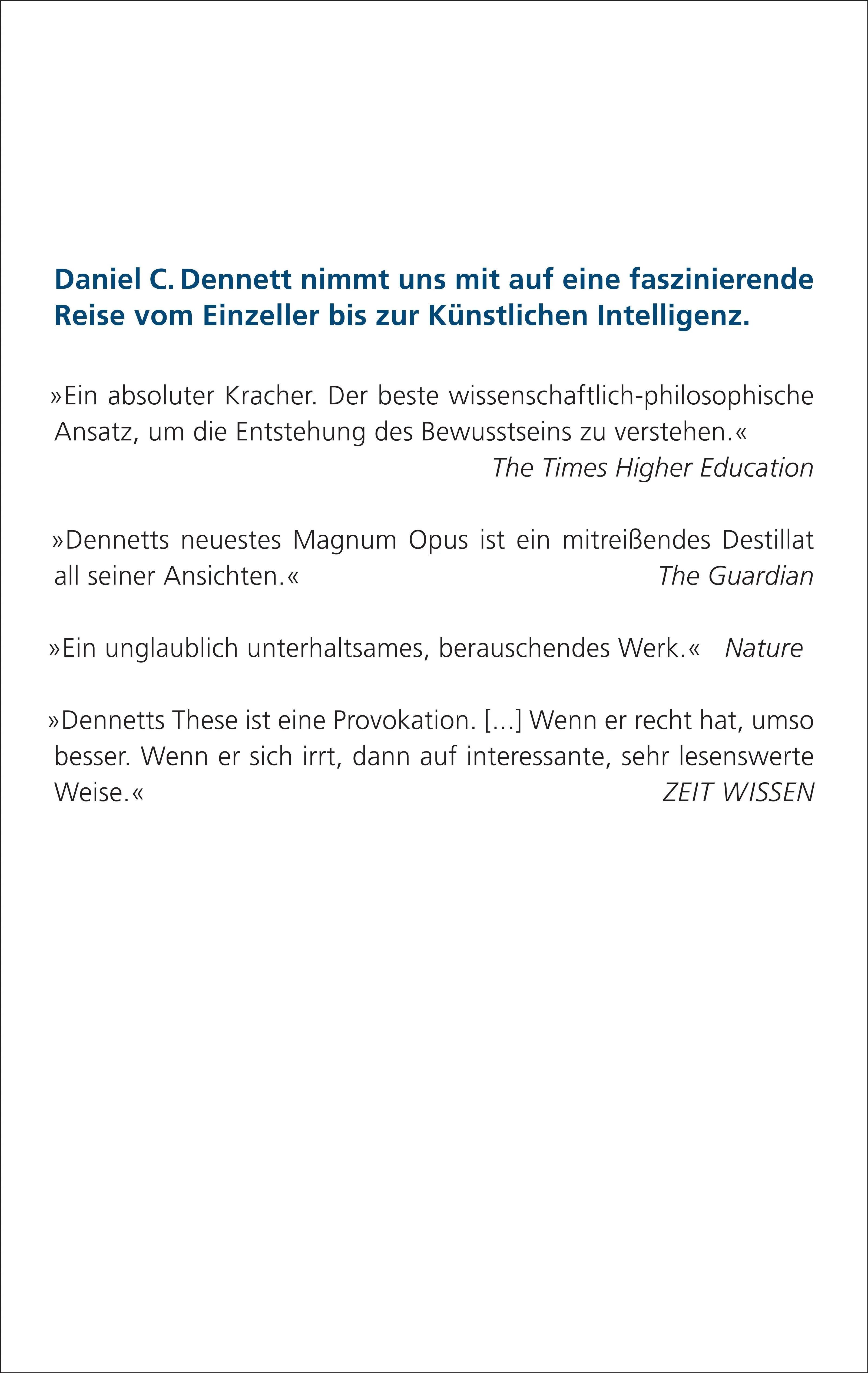Buchrückseite von 'Von den Bakterien zu Bach – und zurück' mit Klappentext - Paperback