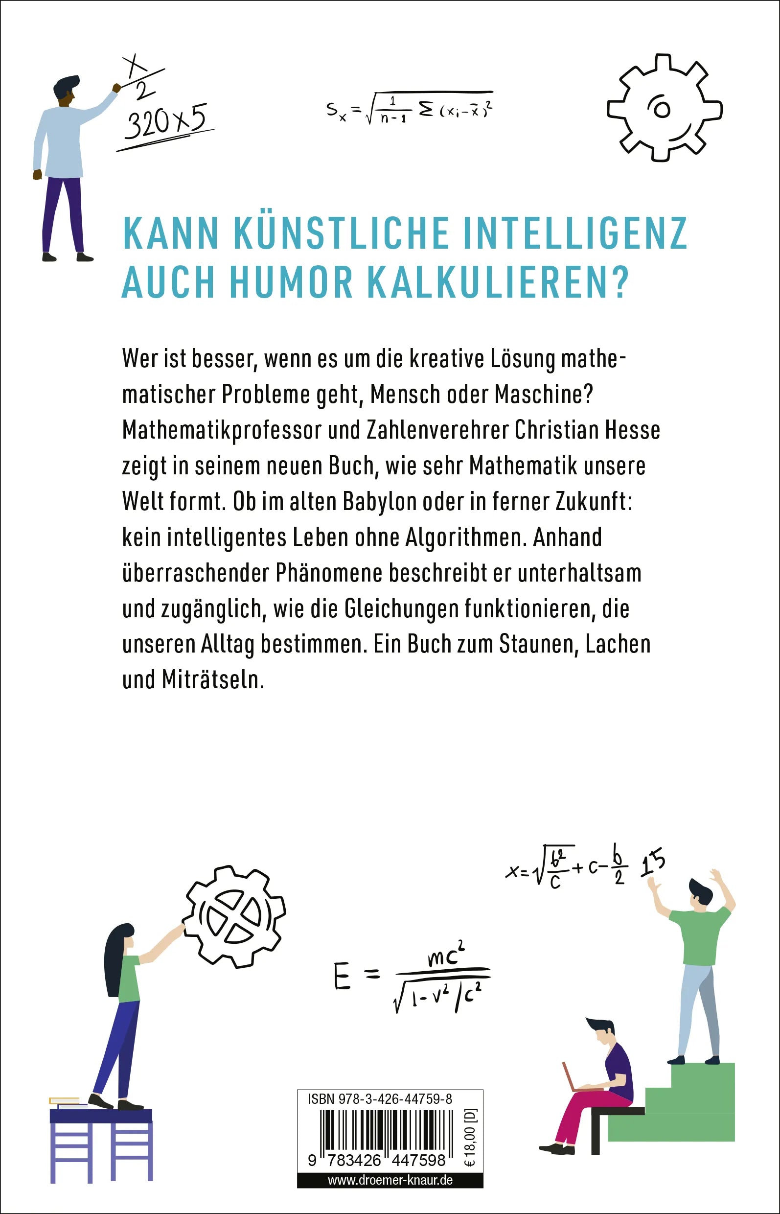 Buchrückseite von 'Von Zahlen, Menschen und Maschinen' mit Klappentext - Paperback