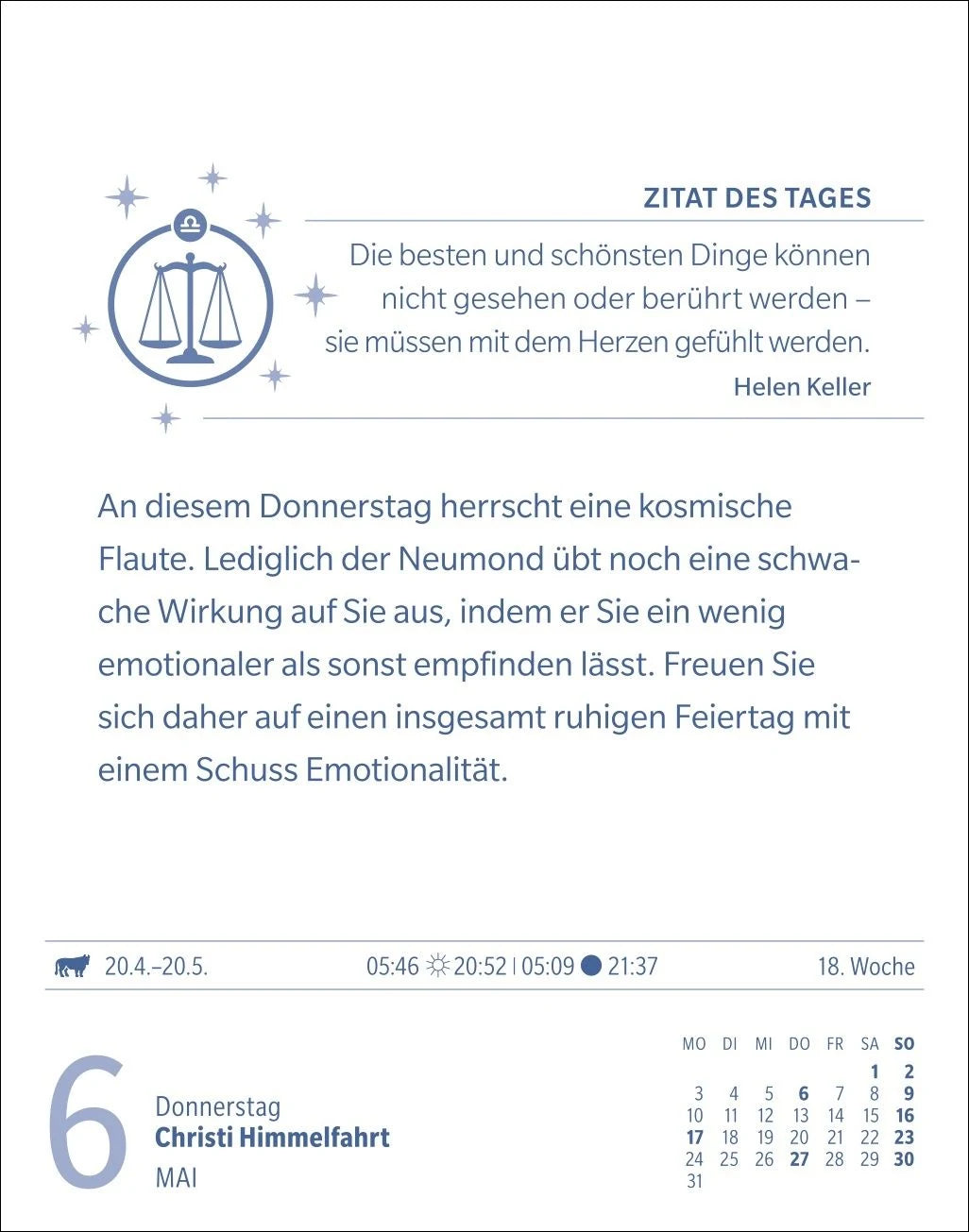 Waage Sternzeichenkalender 2027 - Tagesabreißkalender - Ihr Horoskop für jeden Tag – Ansicht