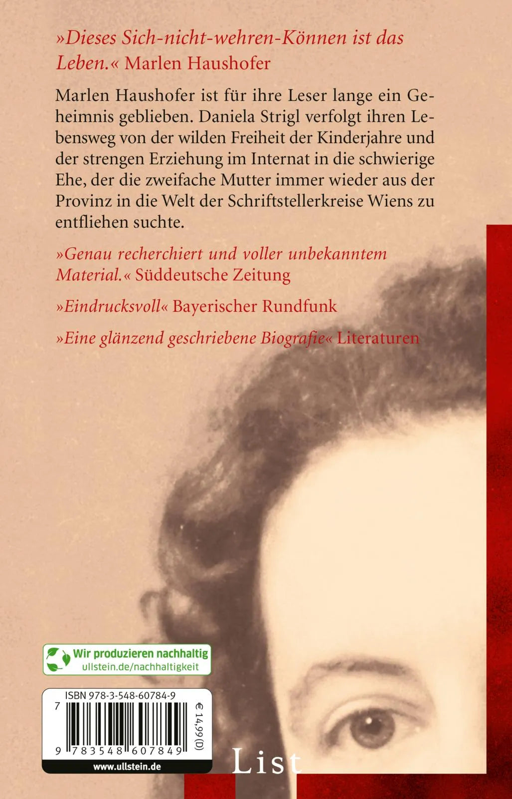 Buchrückseite von '»Wahrscheinlich bin ich verrückt...«' mit Klappentext - Taschenbuch