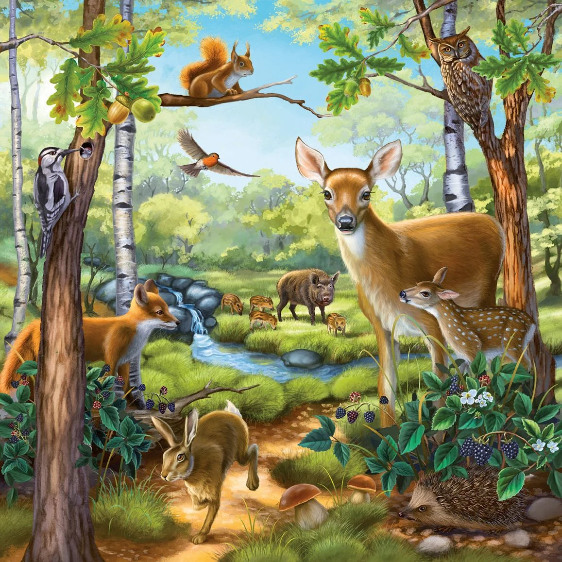 Kinderpuzzle 3x49 Teile - Wald-/Zoo-/Haustiere – Ansicht
