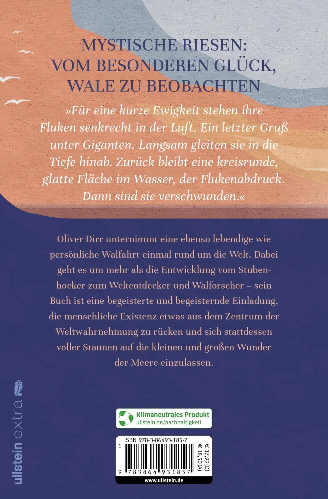 Buchrückseite von 'Walfahrt' mit Klappentext - Paperback