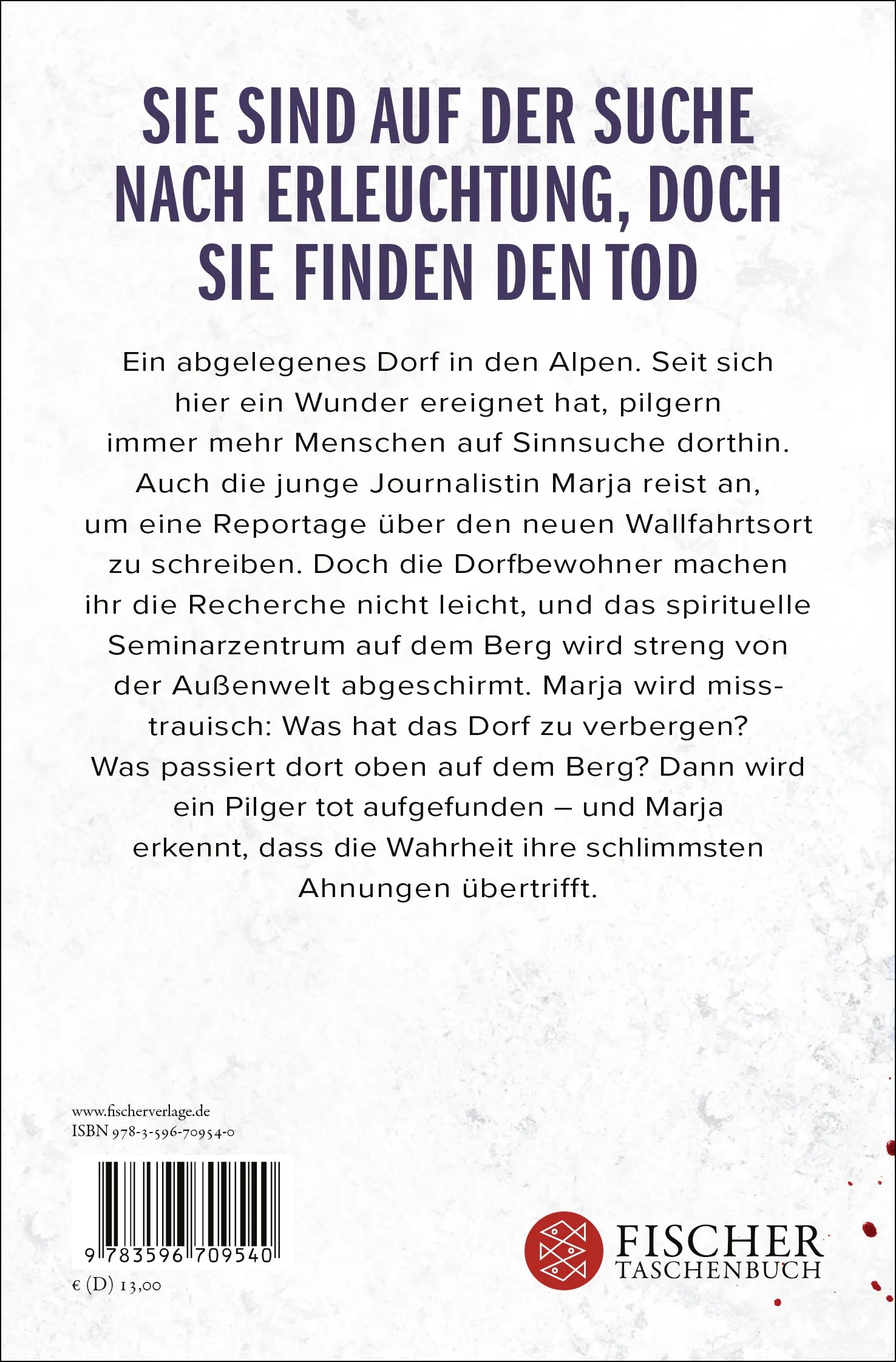 Buchrückseite von 'Wallfahrt - Der Tod wird dich erlösen' mit Klappentext - Taschenbuch