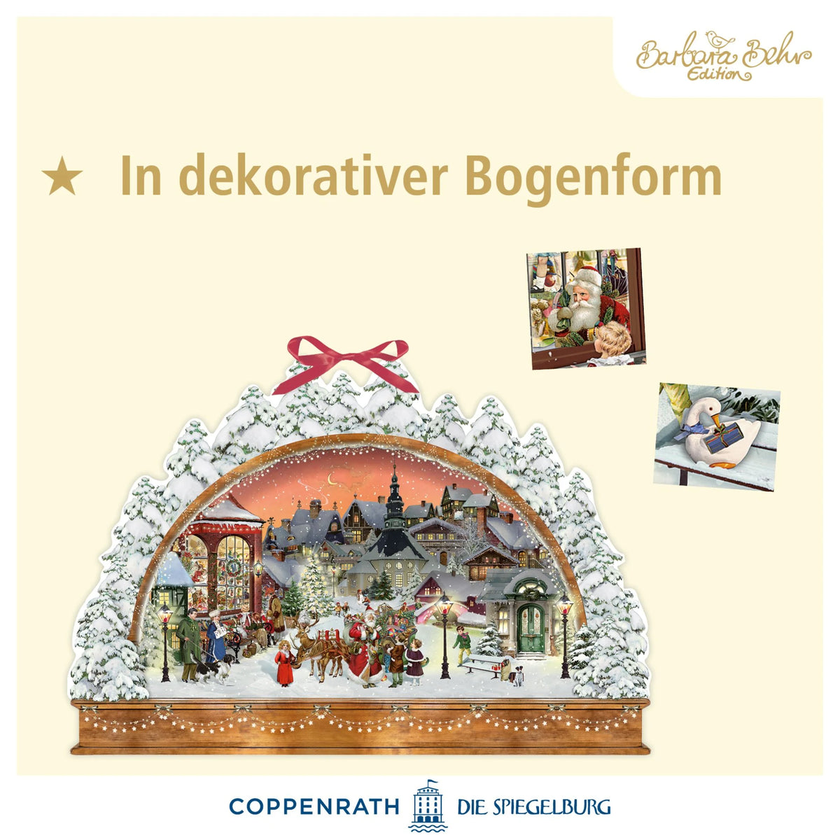 Wand-Adventskalender – Nostalgischer Lichterbogen – Ansicht