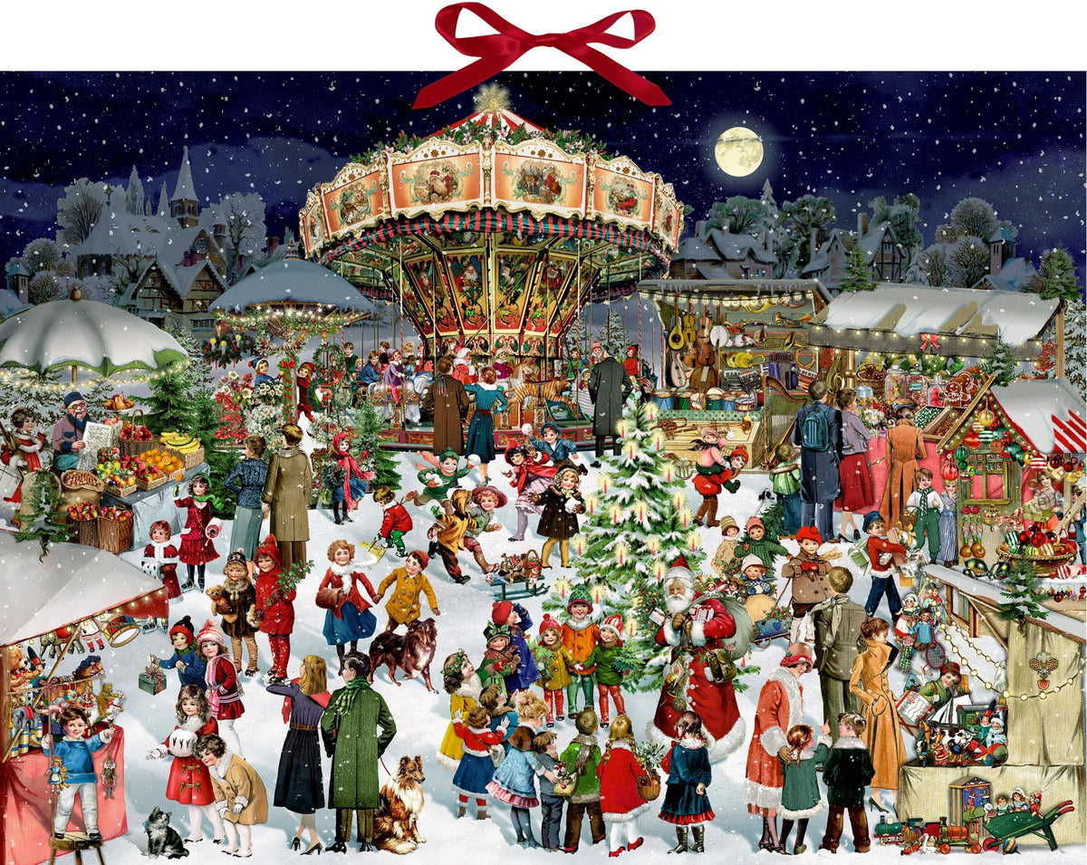 Adventskalender: Wand-Adventskalender – Nostalgischer Weihnachtsmarkt