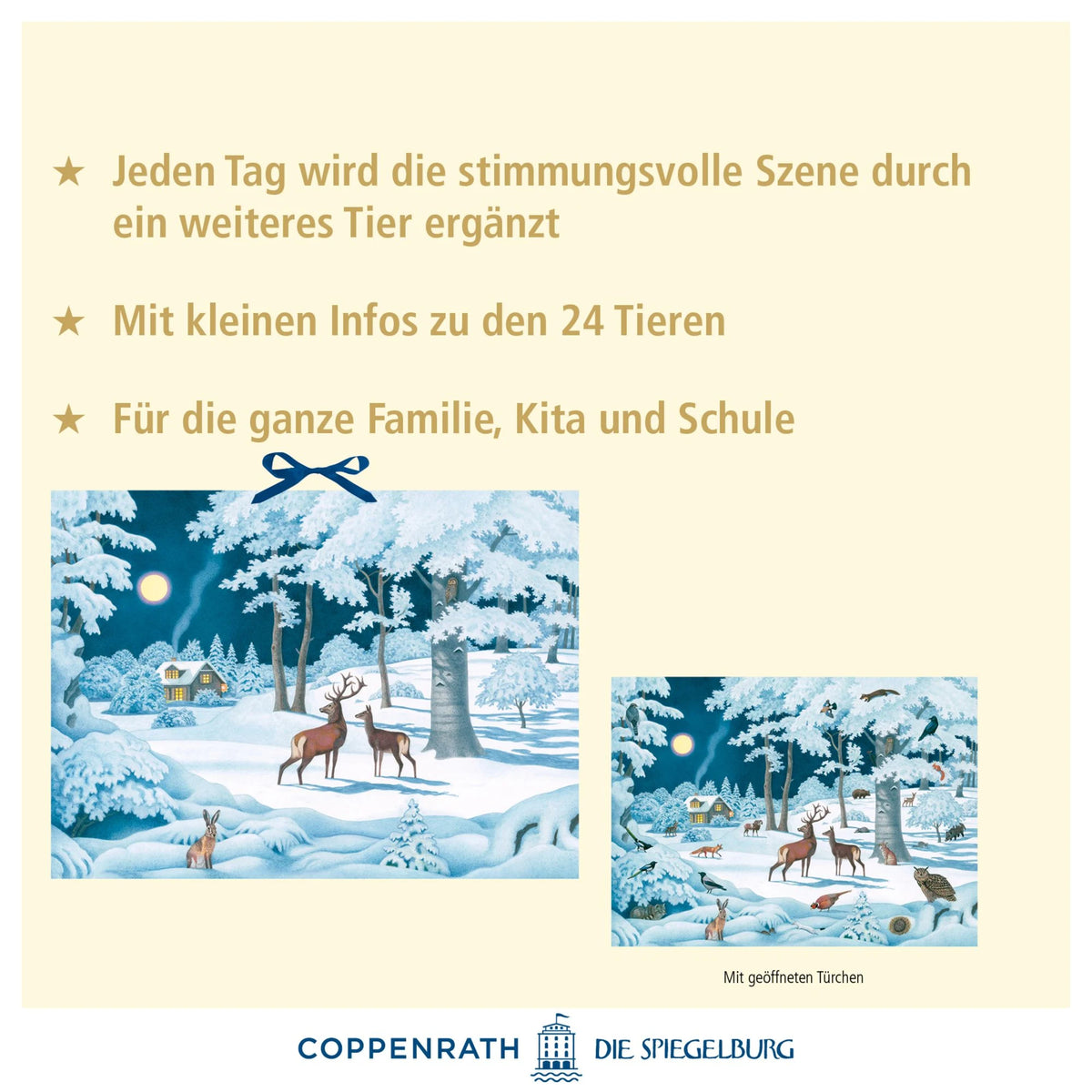 Wand-Adventskalender – Wintertiere bei Nacht – Ansicht