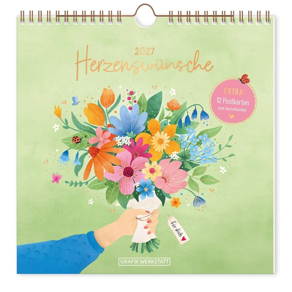 Wandkalender: Wandkalender quadratisch 2027 Herzenswünsche