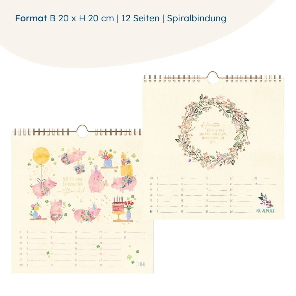 Wandkalender quadratisch 2027 Lieblingstage – Ansicht