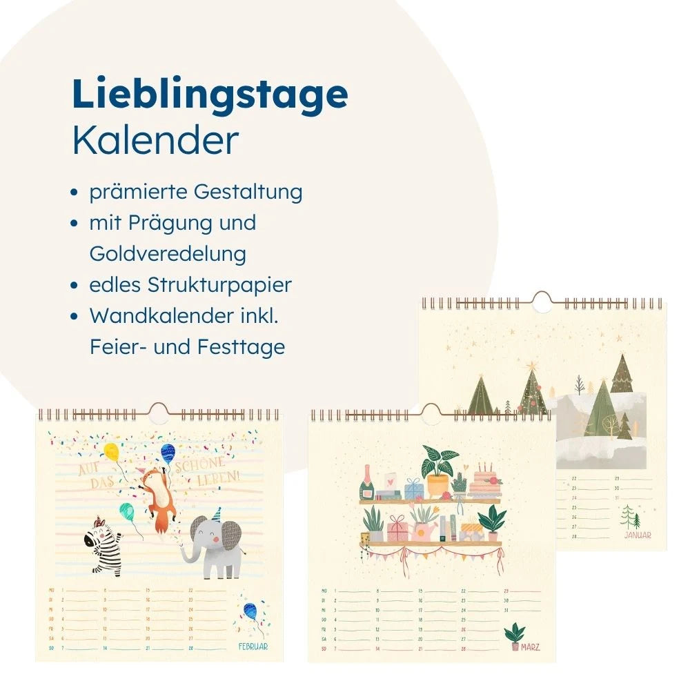 Wandkalender quadratisch 2027 Lieblingstage – Ansicht
