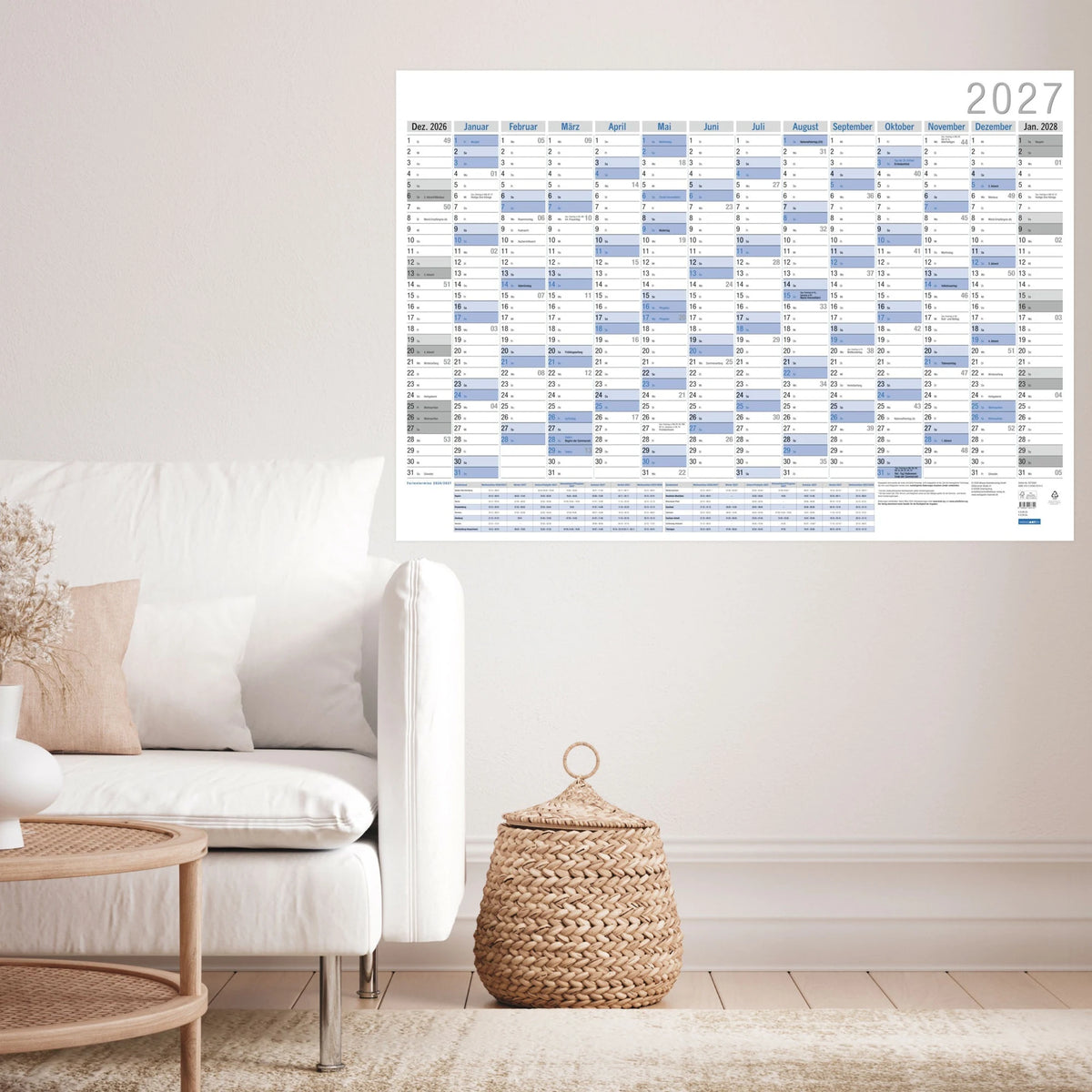 Wandplaner Neutral 2027 – Ansicht