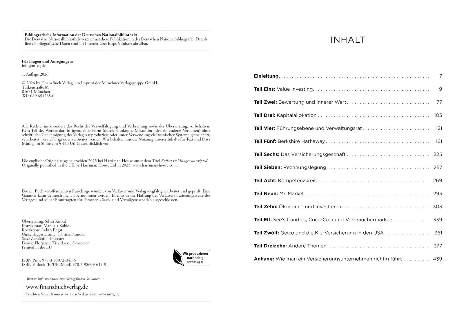 Innenansicht von 'Warren Buffett und Charlie Munger – Auf den Punkt gebracht' - Gebundene Ausgabe
