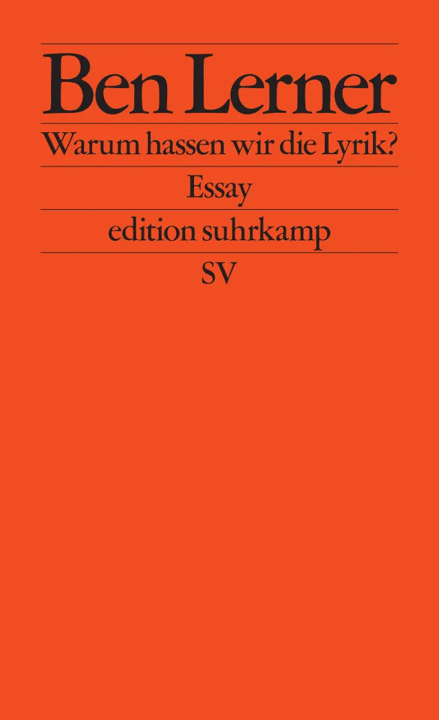Buchcover von 'Warum hassen wir die Lyrik?' - Taschenbuch von Ben Lerner