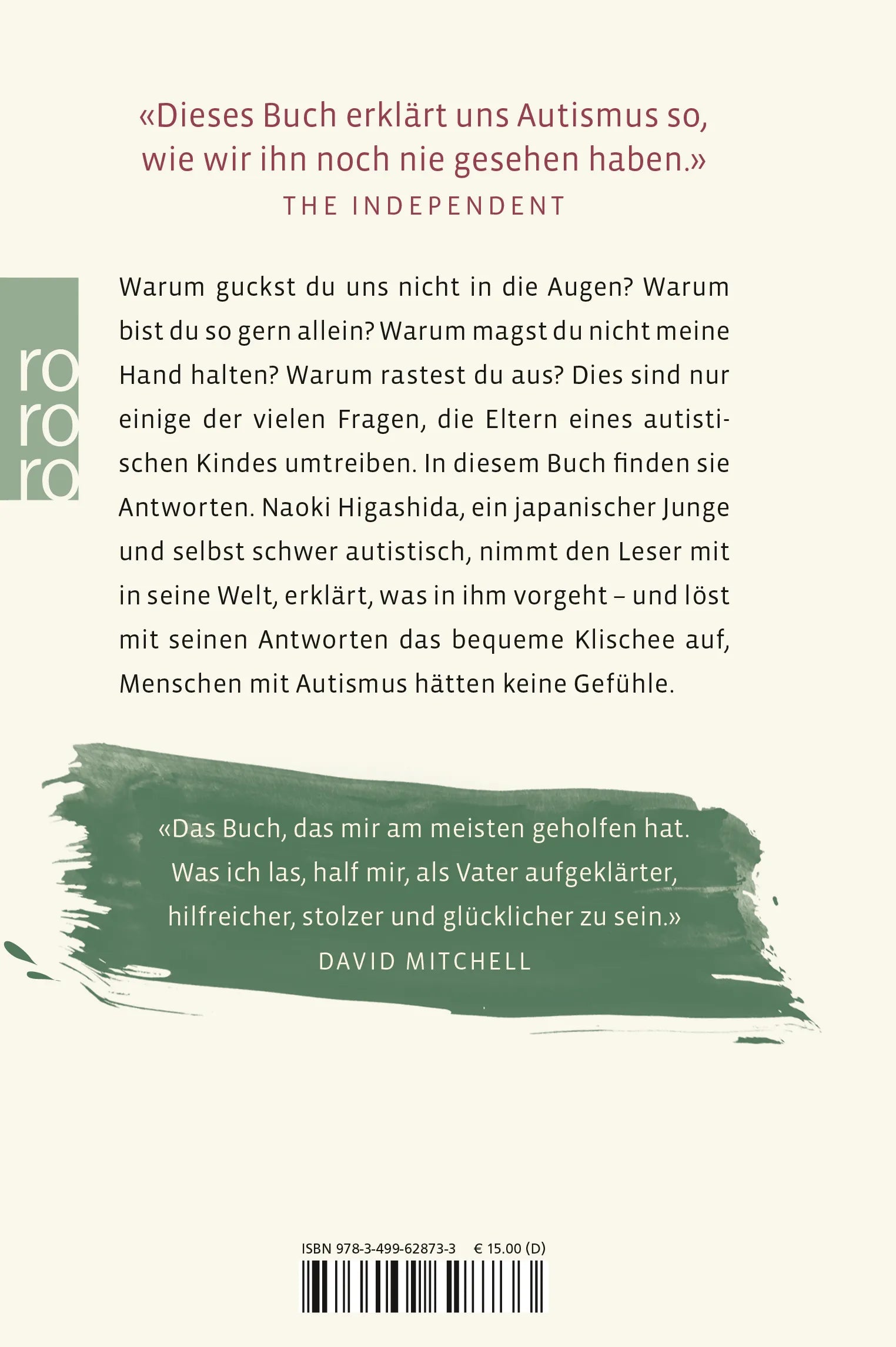 Buchrückseite von 'Warum ich euch nicht in die Augen schauen kann' mit Klappentext - Gebundene Ausgabe