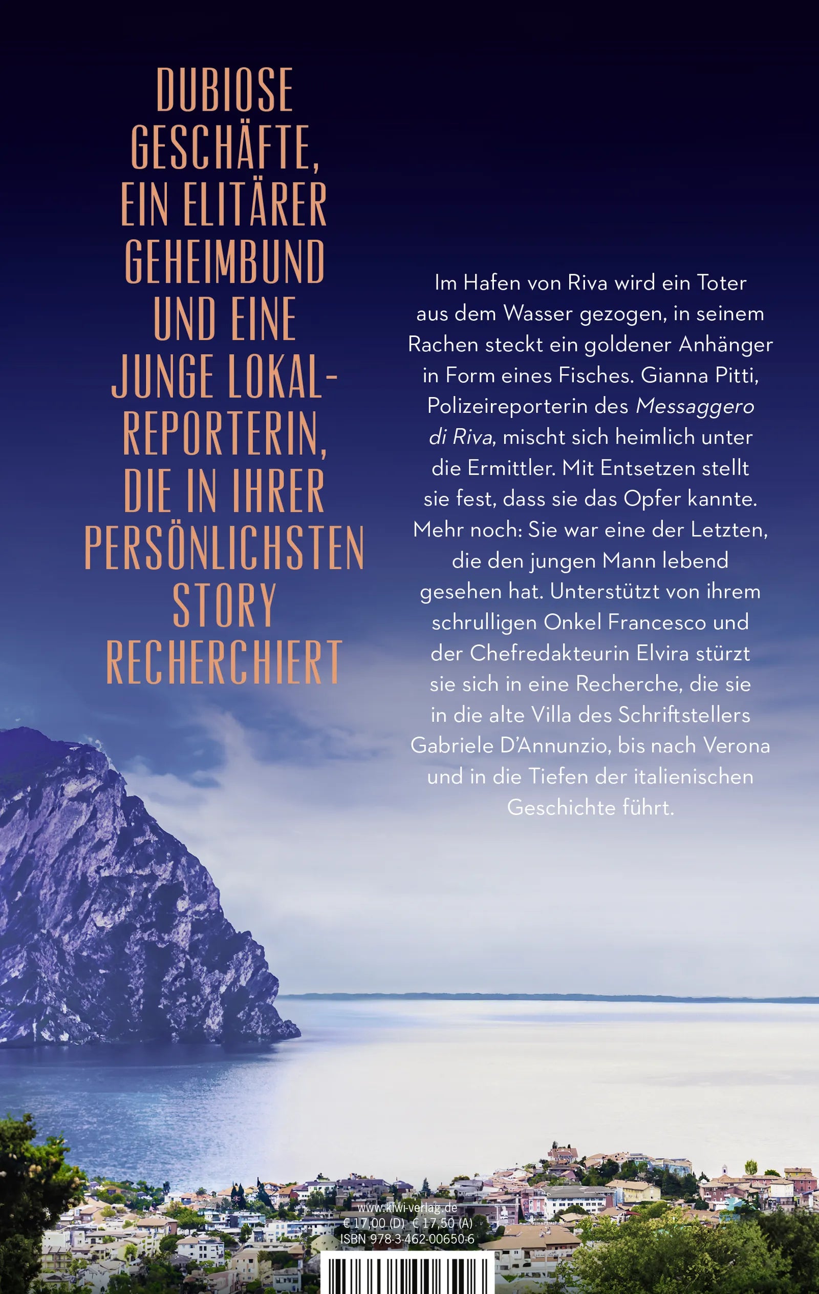 Buchrückseite von 'Was der See birgt' mit Klappentext - Paperback