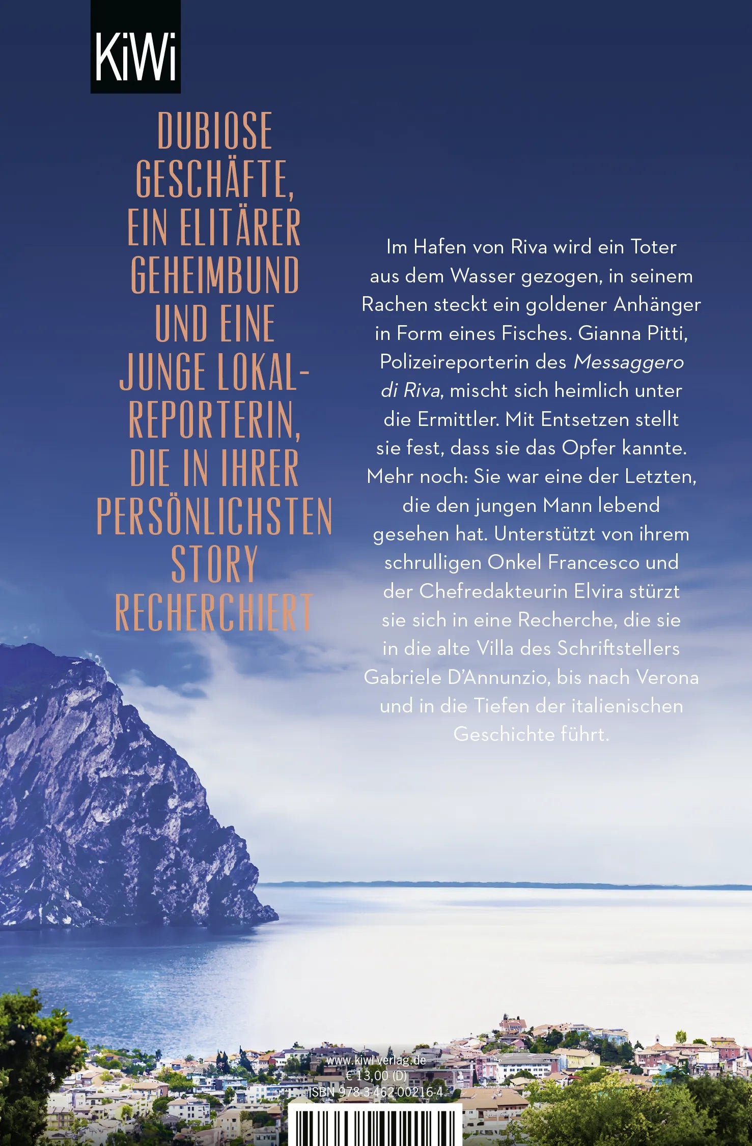 Buchrückseite von 'Was der See birgt' mit Klappentext - Taschenbuch
