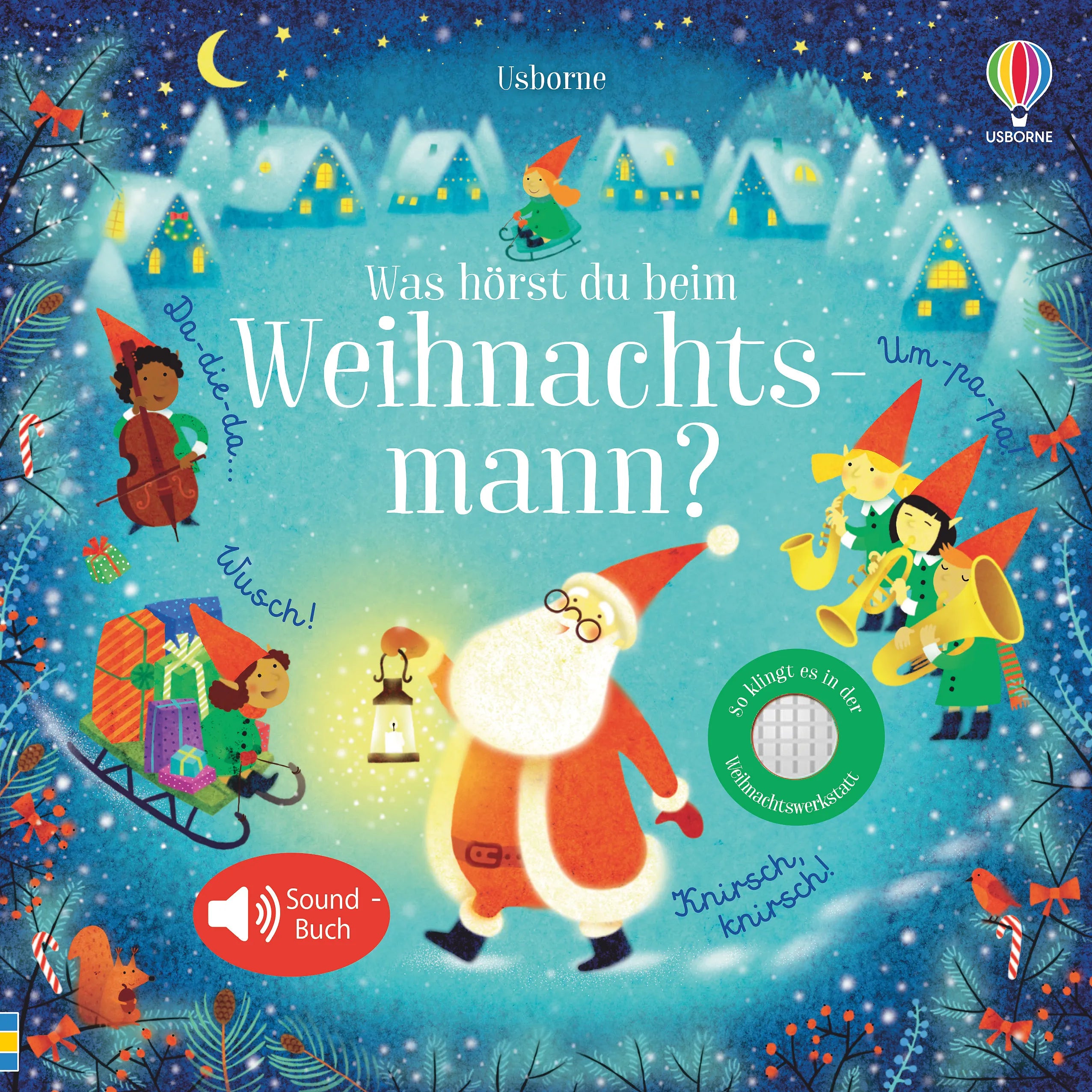 Buchcover von 'Was hörst du beim Weihnachtsmann?' - Gebundene Ausgabe von Sam Taplin