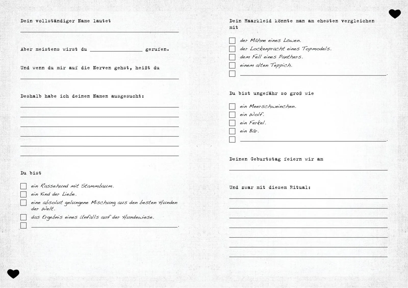 Detailansicht: Was ich an dir liebe – Ein originelles Erinnerungsalbum für dich und deinen vierbeinigen Freund (Hardcover)