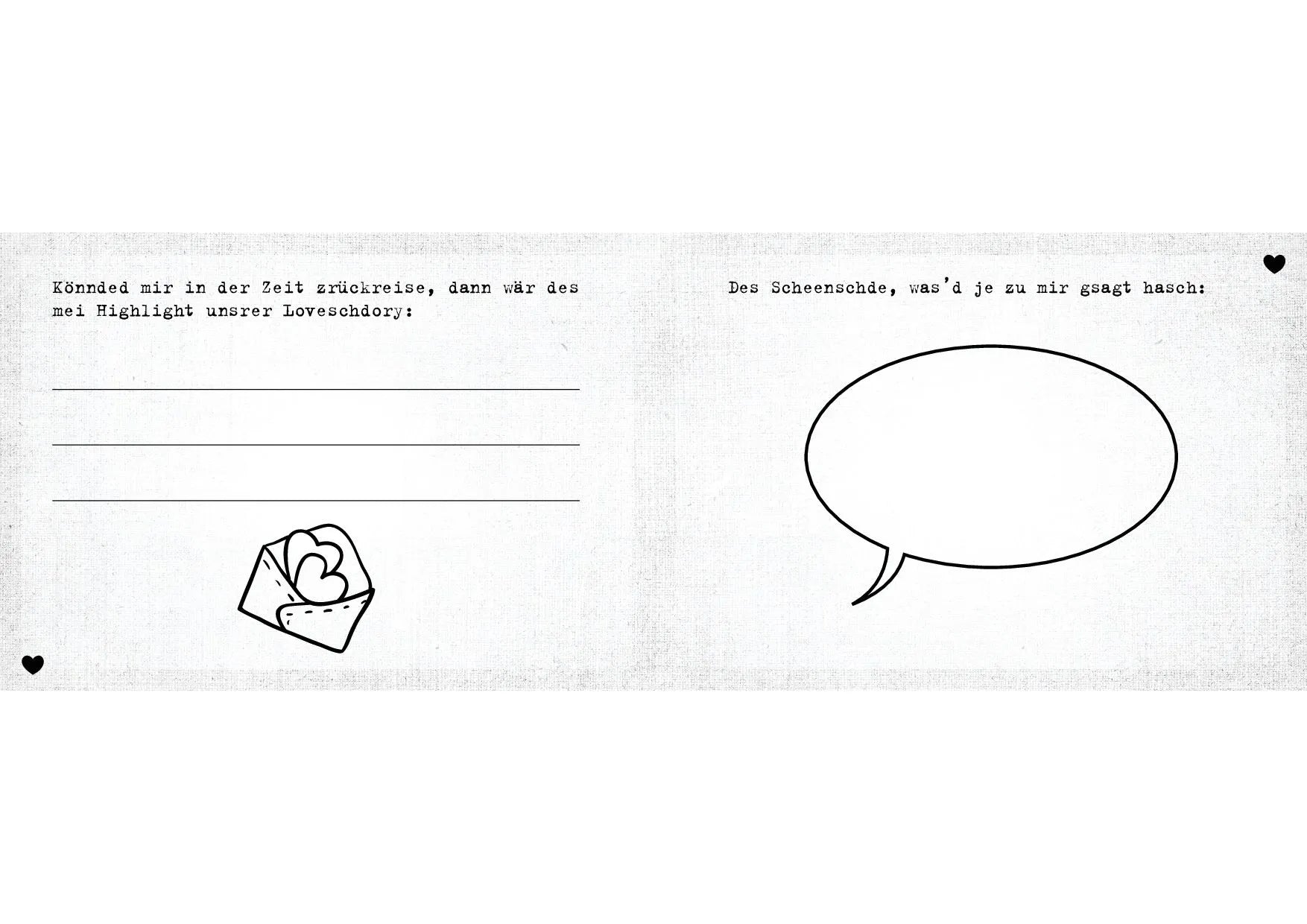 Innenansicht von 'Was ich an dir liebe – Warum du mei Herzle bisch' - Gebundene Ausgabe