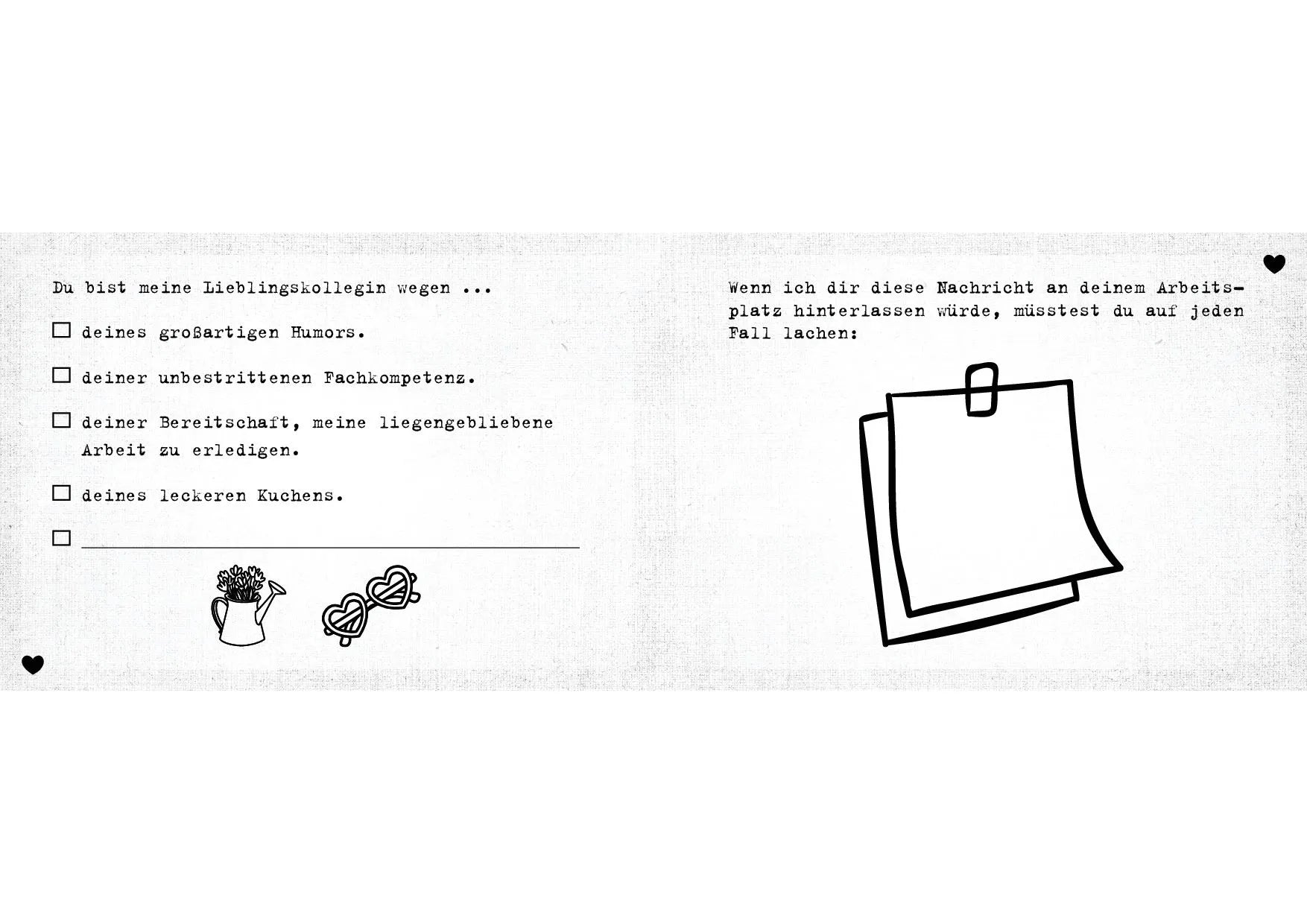 Innenansicht von 'Was ich an dir mag, Lieblingskollegin – Miniversion' - Gebundene Ausgabe