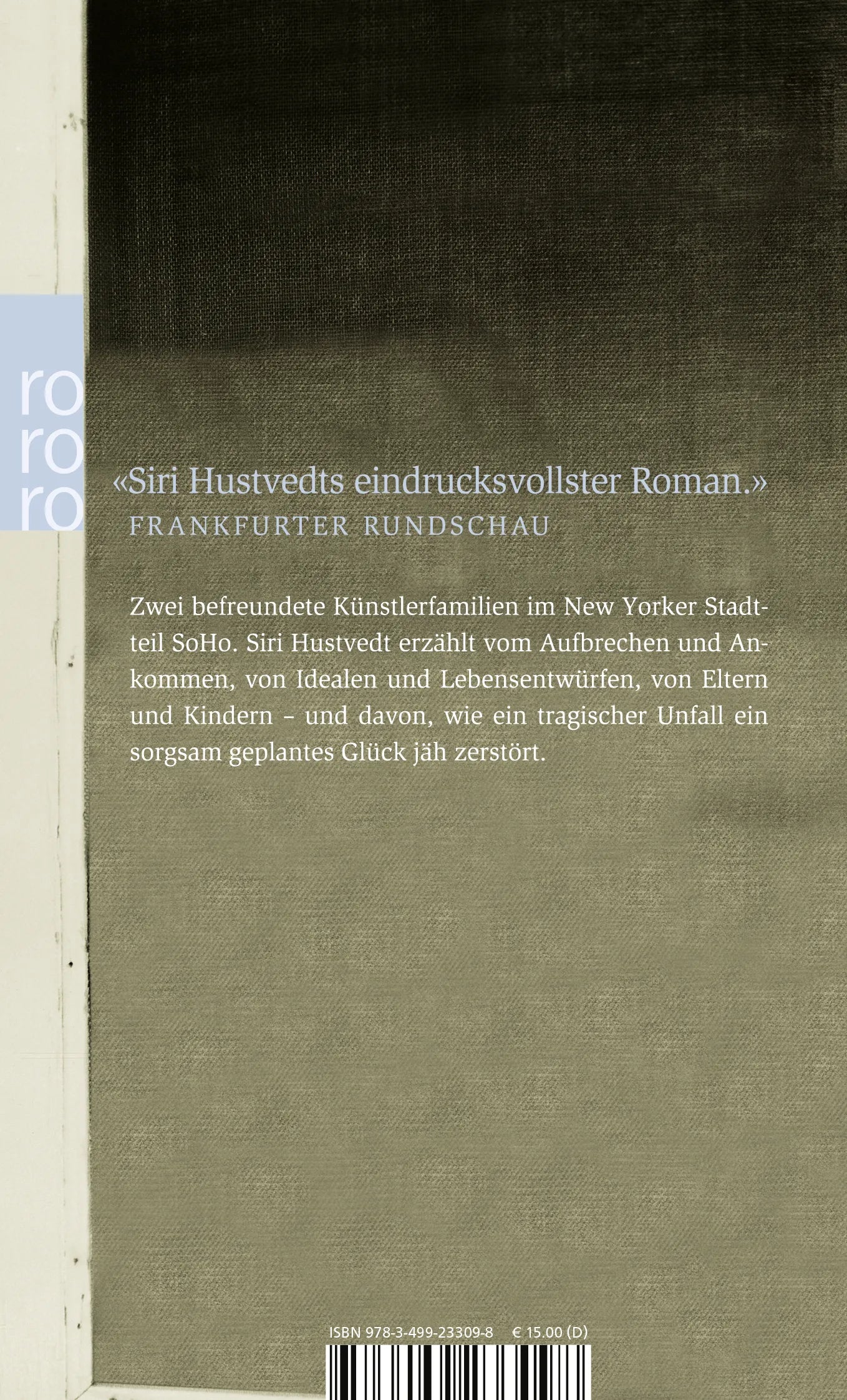 Buchrückseite von 'Was ich liebte' mit Klappentext - Taschenbuch