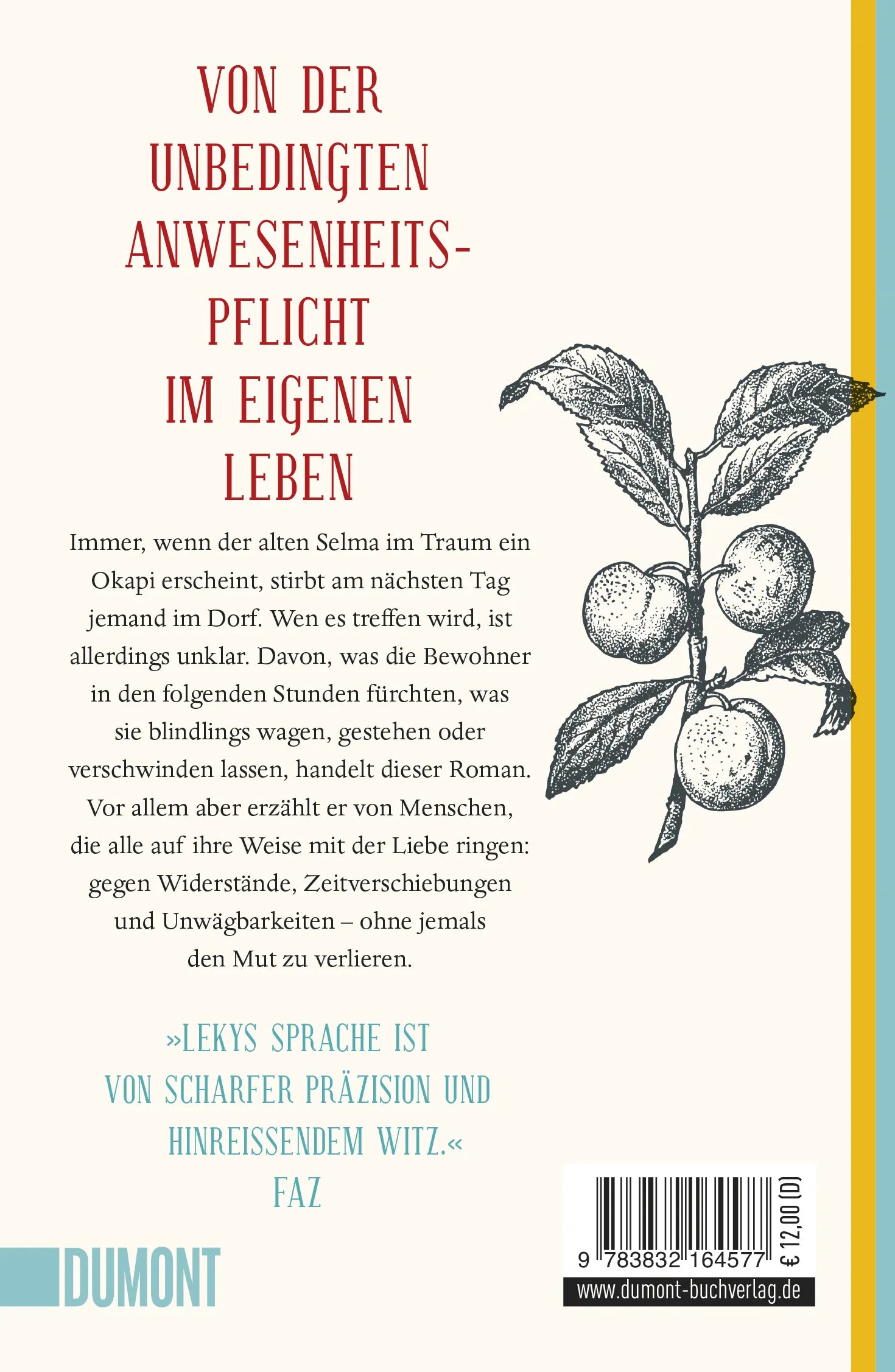 Buchrückseite von 'Was man von hier aus sehen kann' mit Klappentext - Taschenbuch