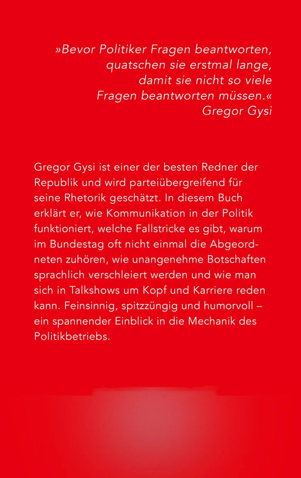 Rückseite: Was Politiker nicht sagen (Hardcover)