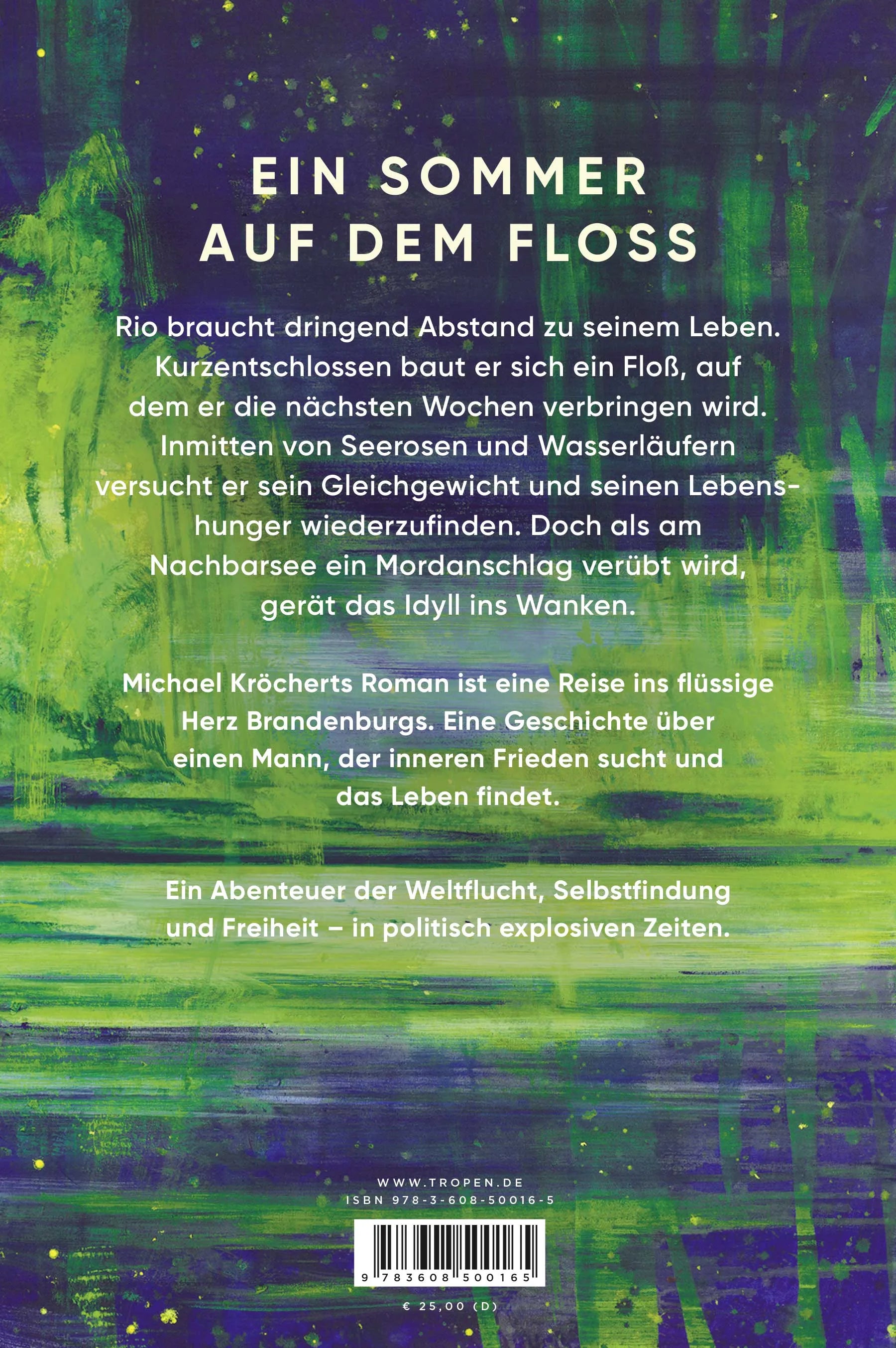 Buchrückseite von 'Wasserläufer' mit Klappentext - Gebundene Ausgabe
