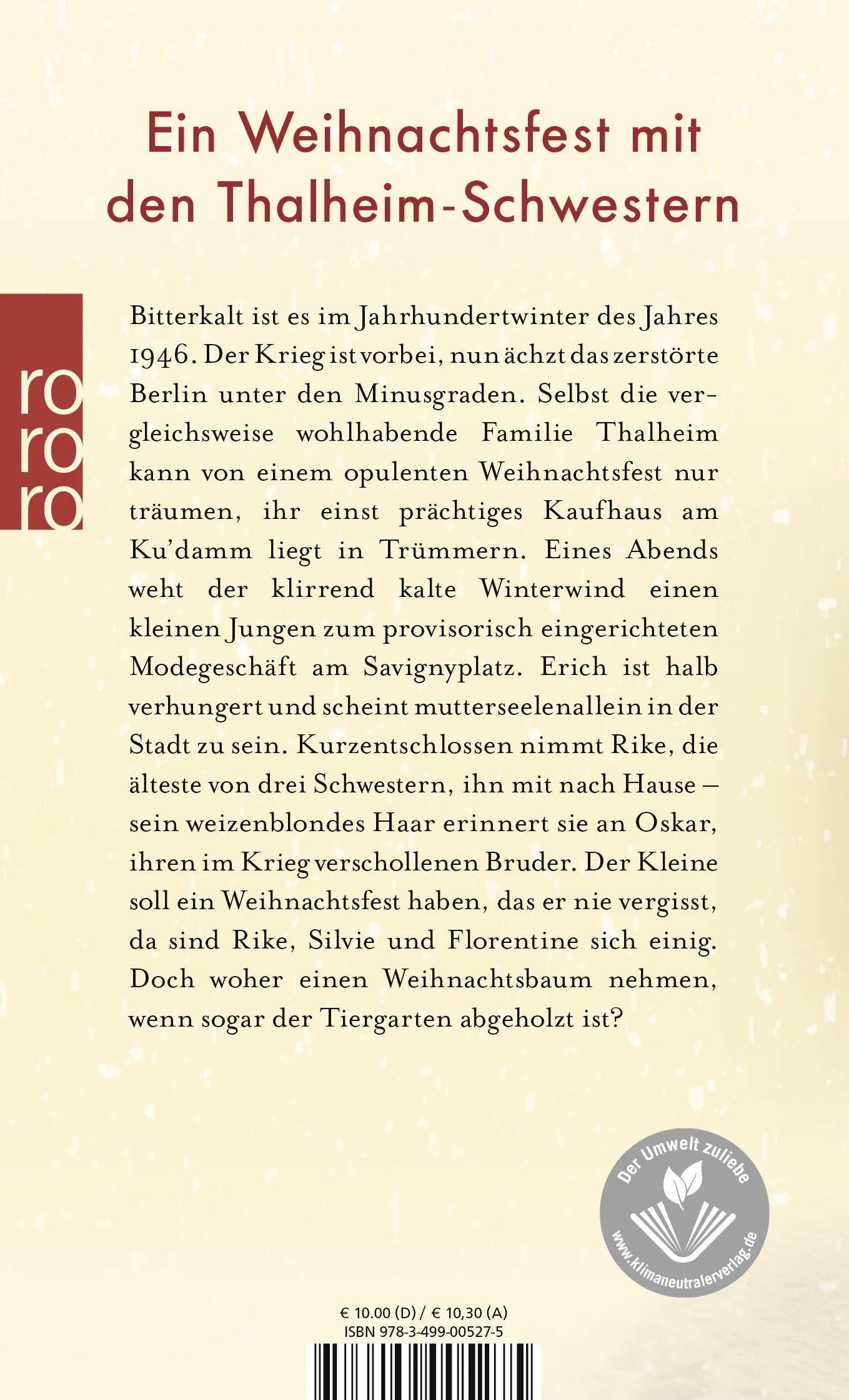 Buchrückseite von 'Weihnachten am Ku'damm' mit Klappentext - Taschenbuch