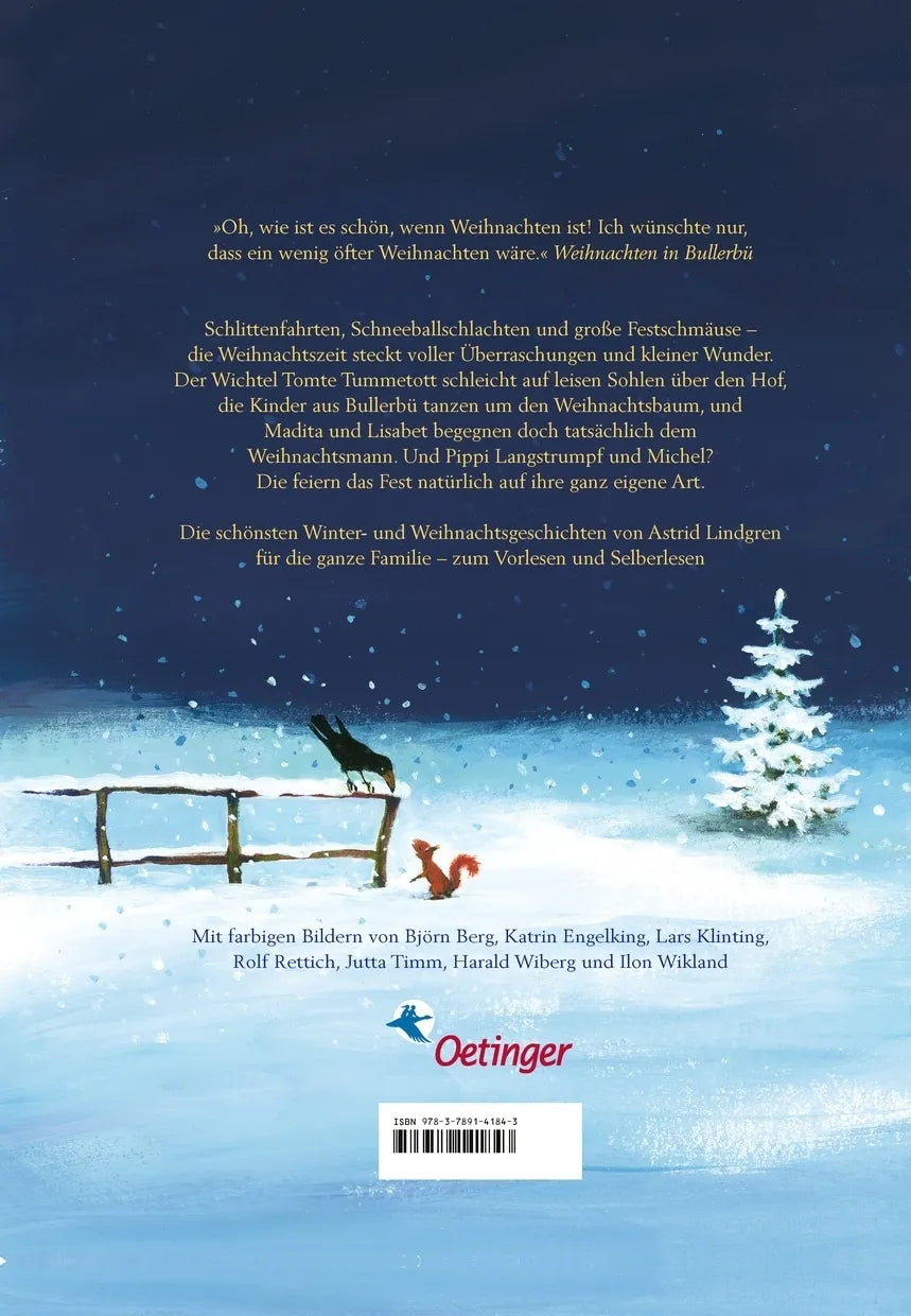 Buchrückseite von 'Weihnachten mit Astrid Lindgren' mit Klappentext - Gebundene Ausgabe
