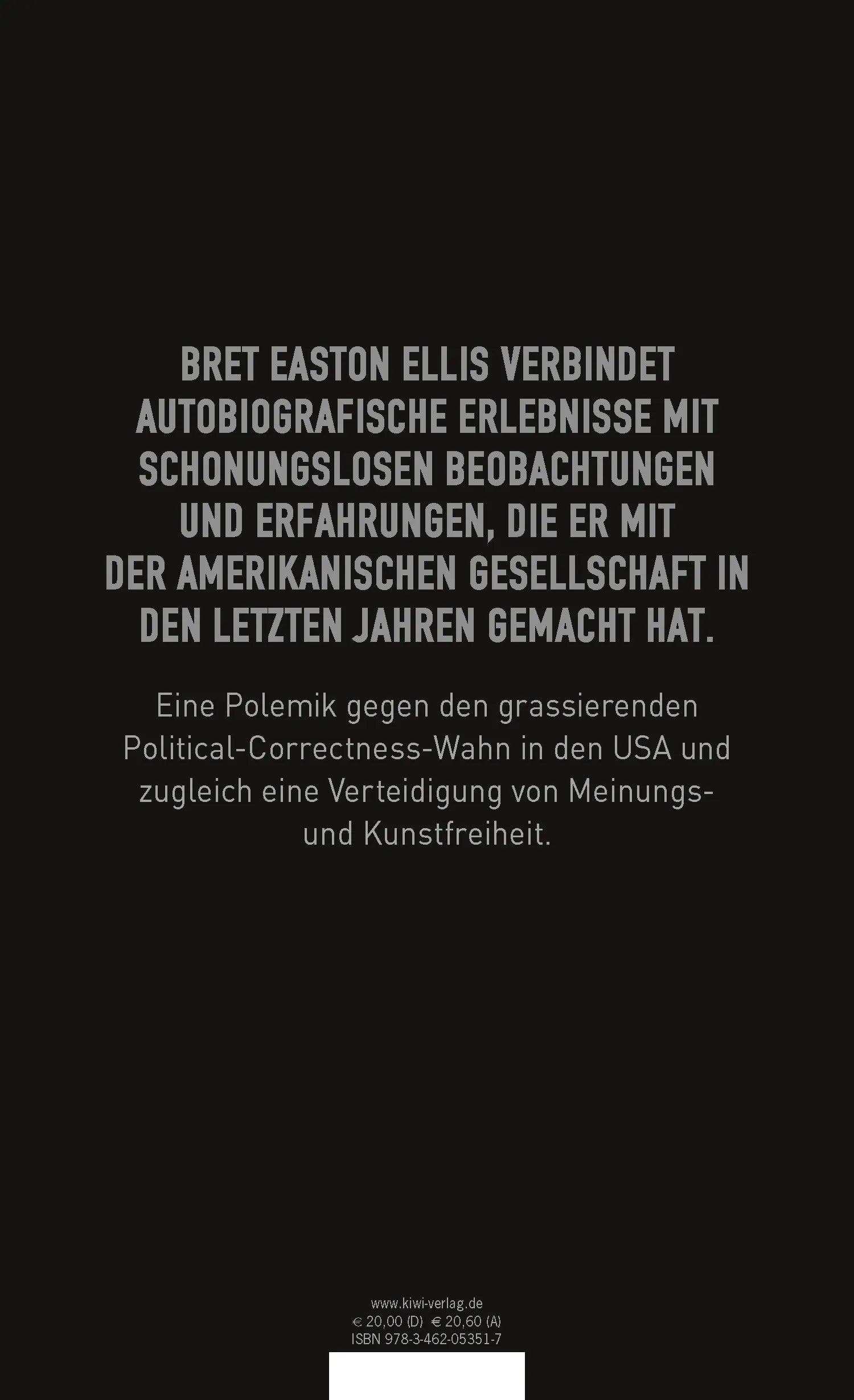 Buchrückseite von 'Weiß' mit Klappentext - Gebundene Ausgabe