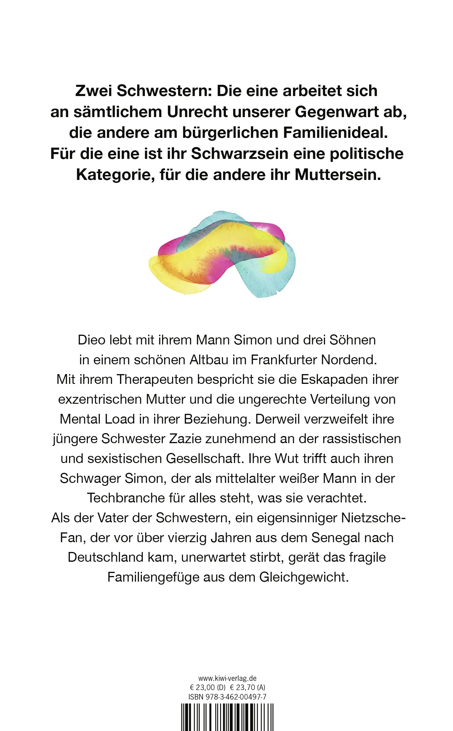 Buchrückseite von 'Weiße Wolken' mit Klappentext - Gebundene Ausgabe