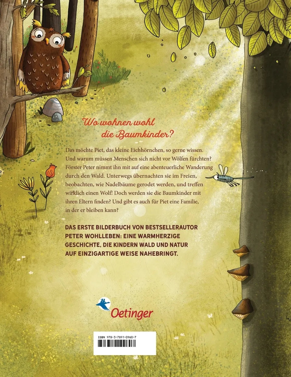 Buchrückseite von 'Weißt du, wo die Baumkinder sind?' mit Klappentext - Gebundene Ausgabe
