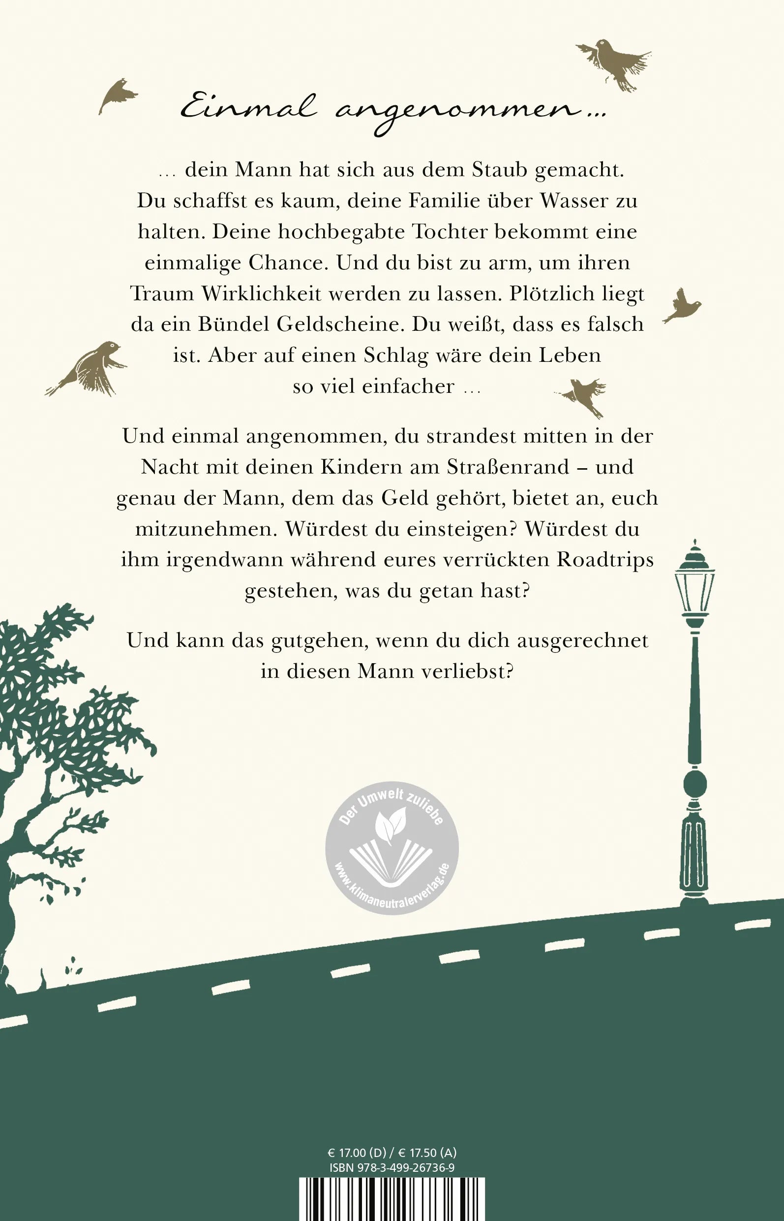 Buchrückseite von 'Weit weg und ganz nah' mit Klappentext - Paperback