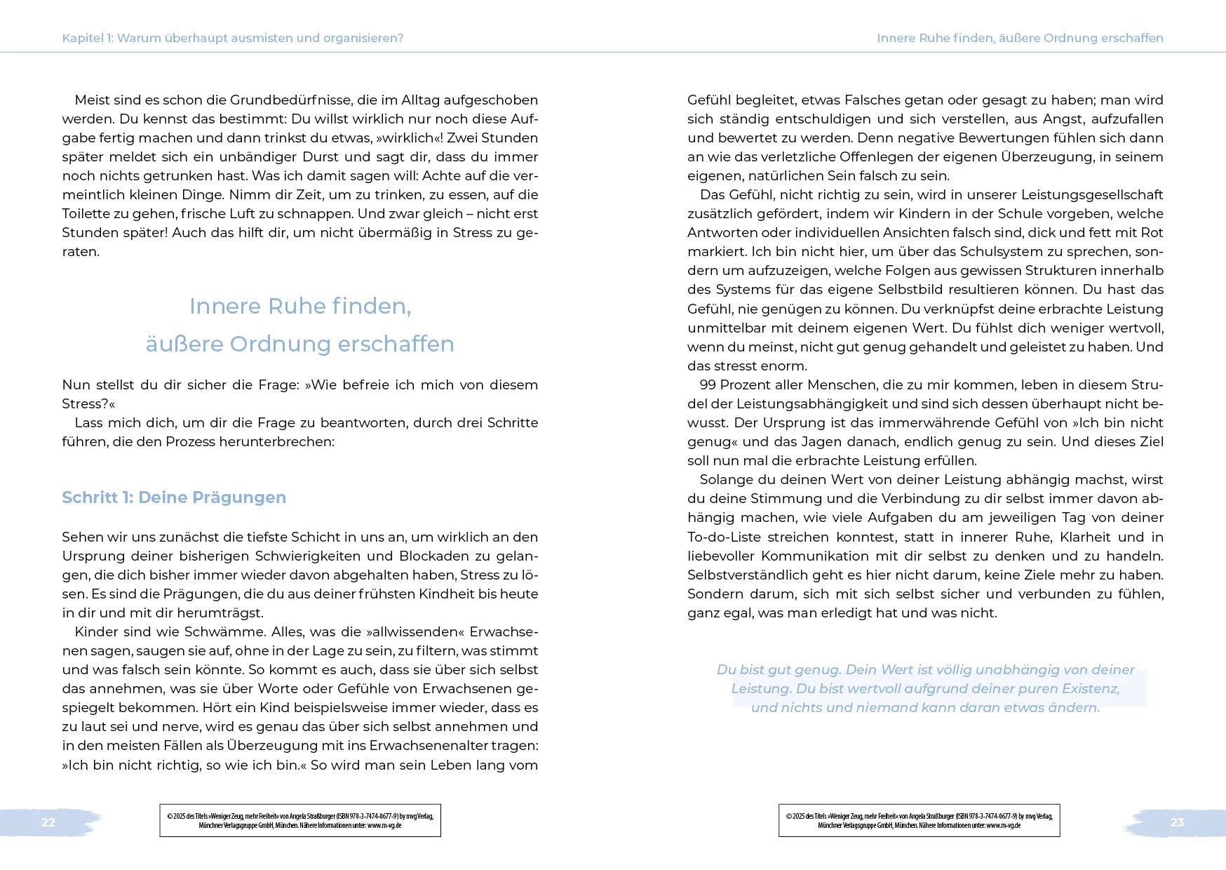 Innenansicht von 'Weniger Zeug, mehr Freiheit' - Taschenbuch