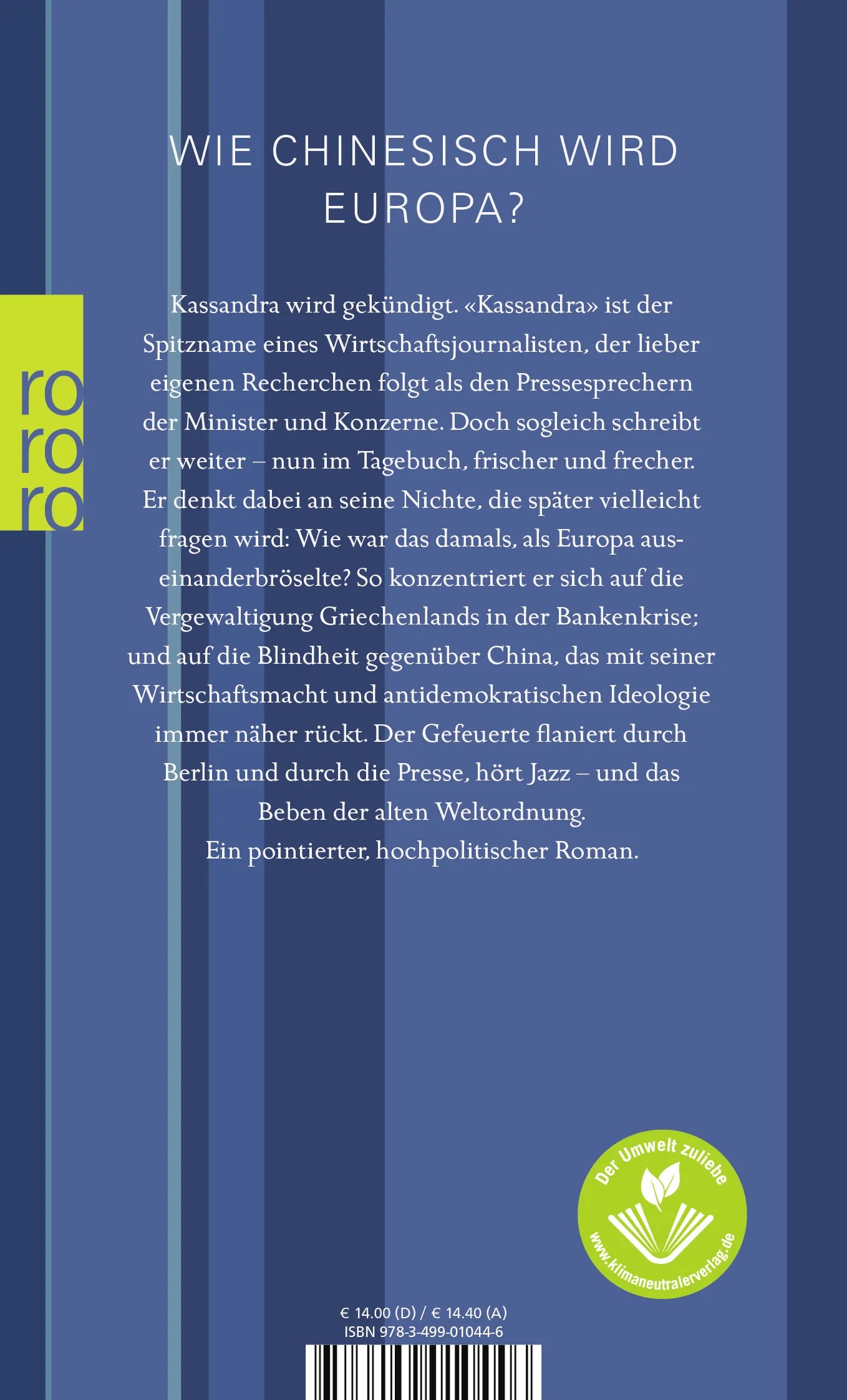 Buchrückseite von 'Wenn die Chinesen Rügen kaufen, dann denkt an mich' mit Klappentext - Taschenbuch