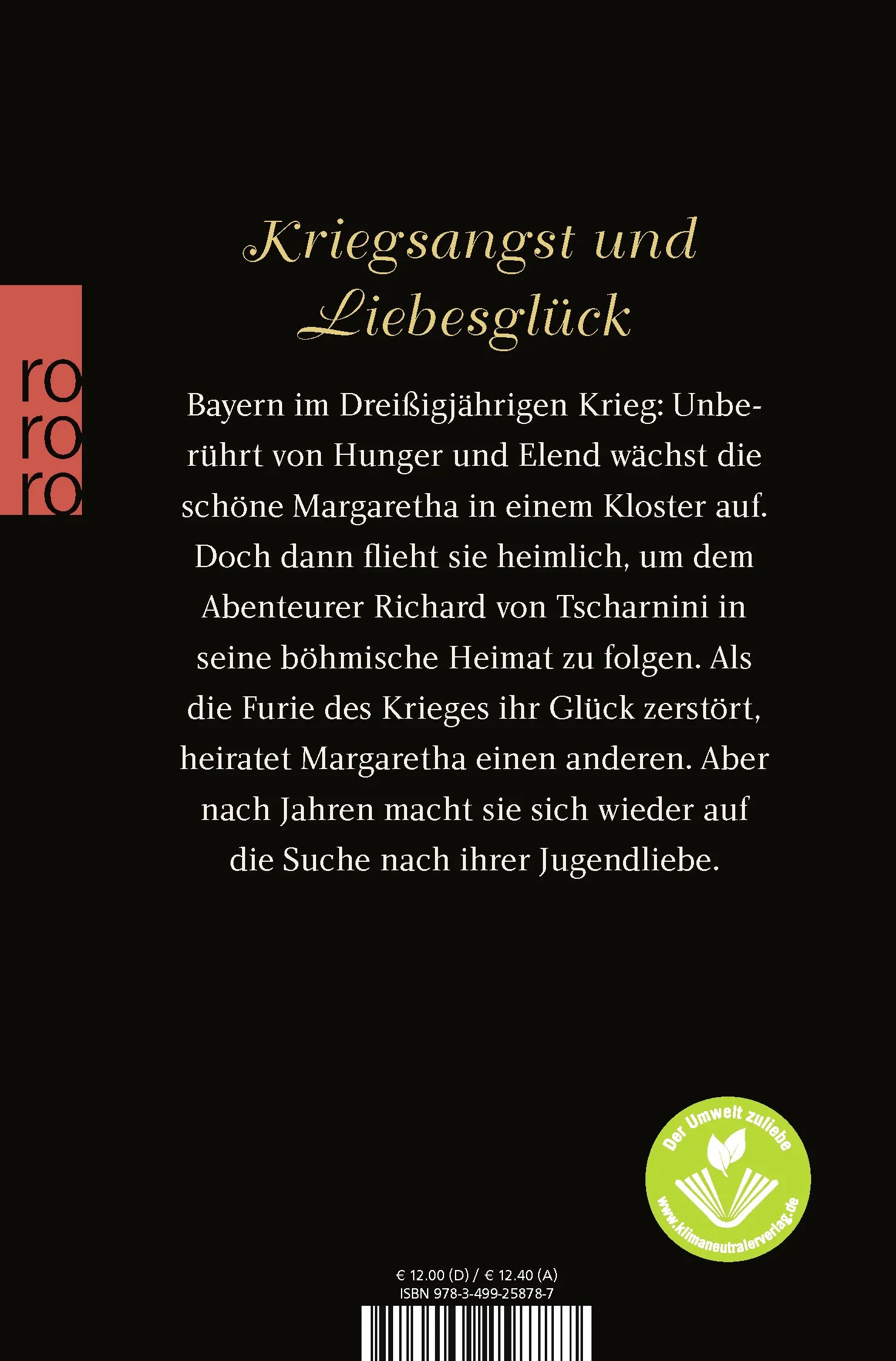 Buchrückseite von 'Wenn die Liebe nicht endet' mit Klappentext - Taschenbuch