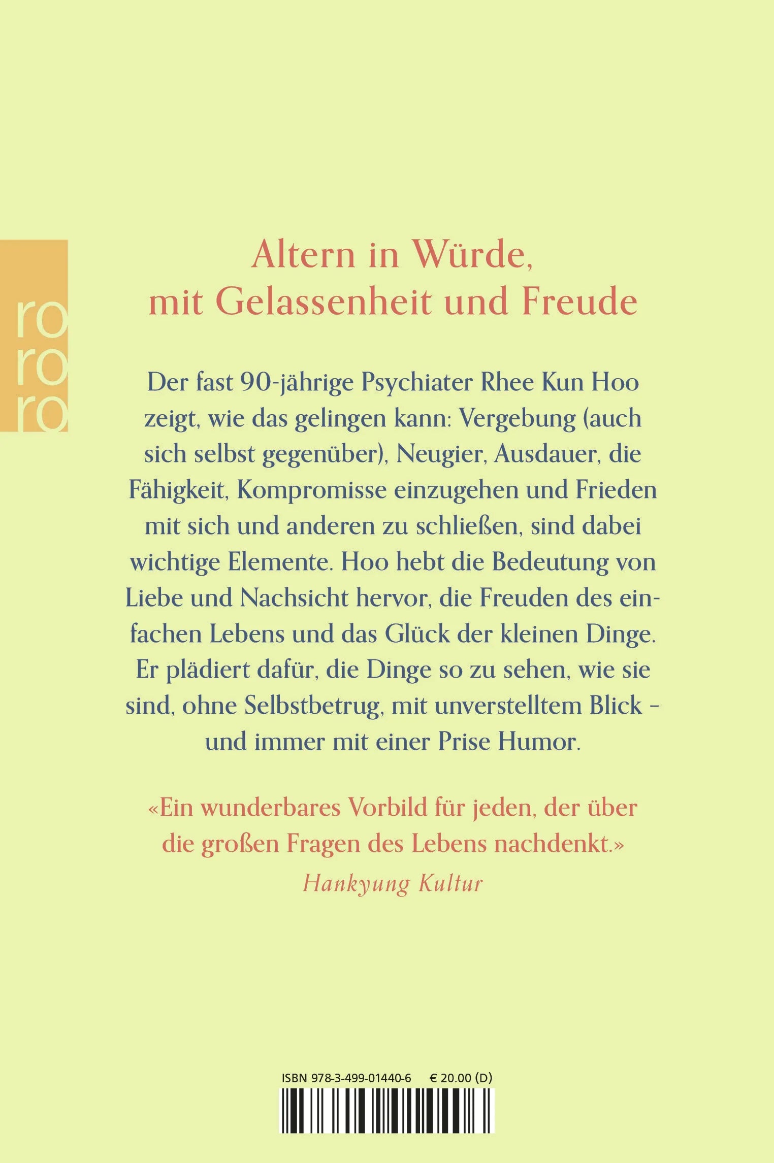 Buchrückseite von 'Wenn du schon hundert wirst, kannst du genauso gut auch glücklich sein' mit Klappentext - Gebundene Ausgabe