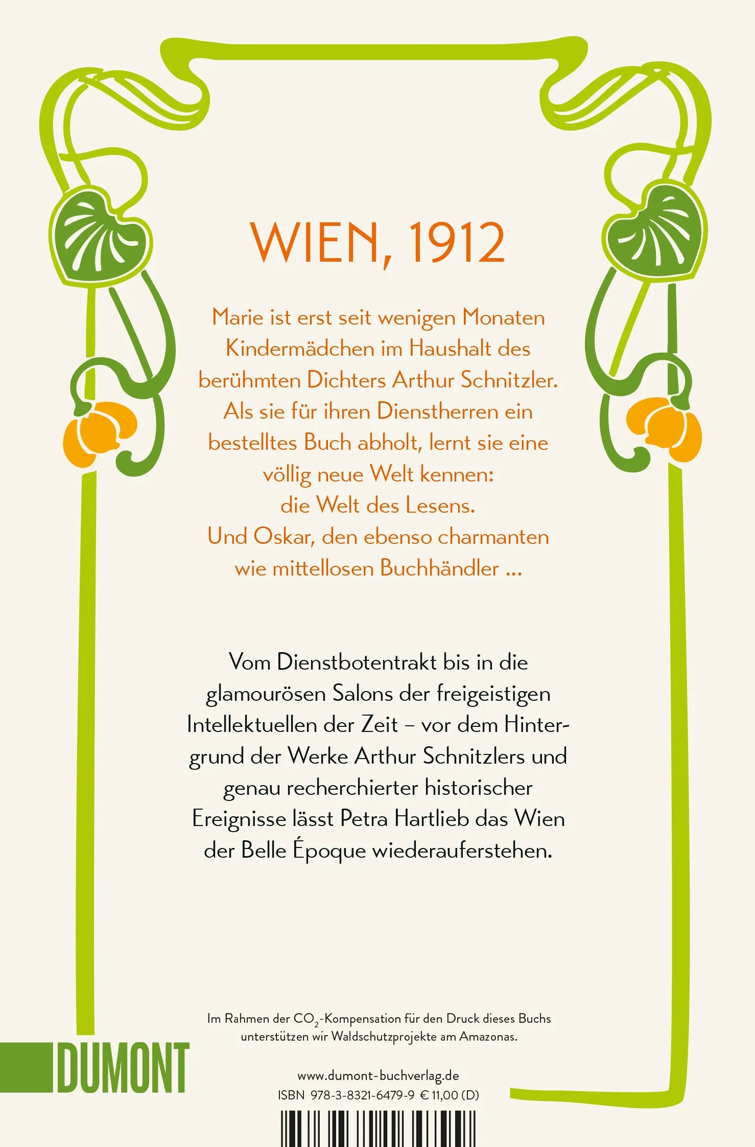 Buchrückseite von 'Wenn es Frühling wird in Wien' mit Klappentext - Taschenbuch